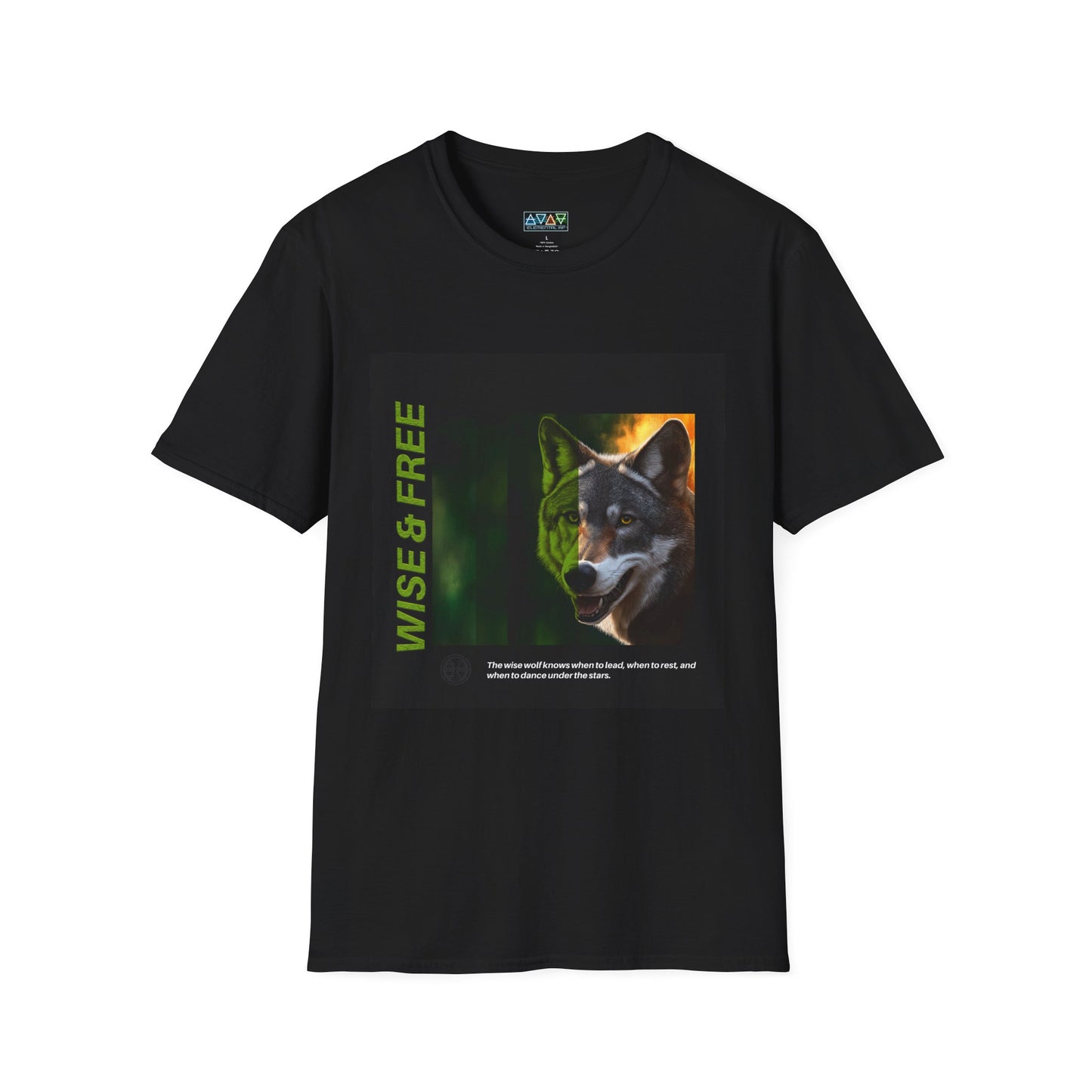 Wise & Free Wolf T-Shirt, Nature Lover Apparel, Gift for Animal Enthusiasts, Adventure Tee, Unisex Softstyle Shirt, Cozy Everyday Wear