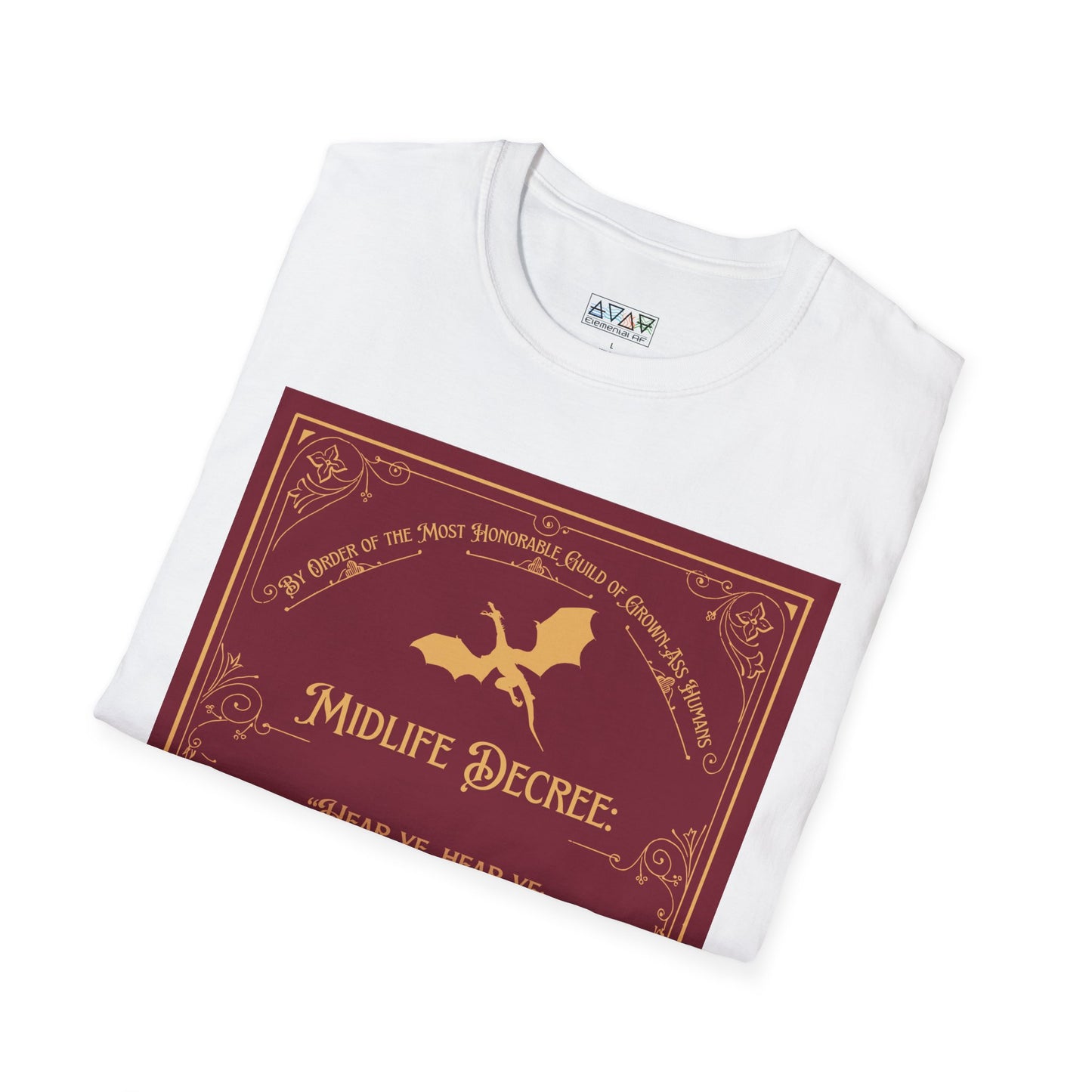 Funny Quote Unisex T-Shirt - Midlife Decree - Returneth thy shopping cart - Middle Ages meets Mid-Life