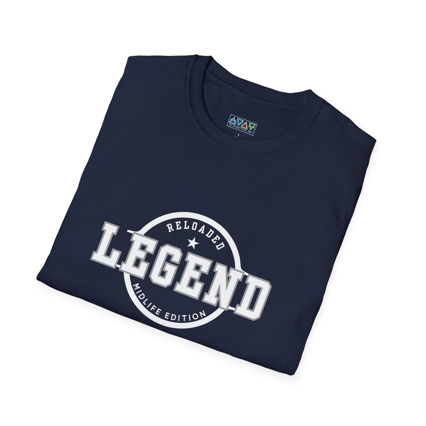 Mid-Life Legend Reloaded - Unisex Softstyle T-Shirt - Casual Comfort, Perfect for Legends, Gift for Him, Everyday Wear, Fun Gift Ideas
