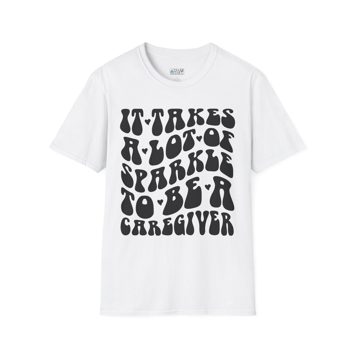 Sparkling Caregiver T-Shirt, Unisex Softstyle Tee, Perfect Gift for Nurses, Caregivers, Appreciation Day, Motivational Shirt