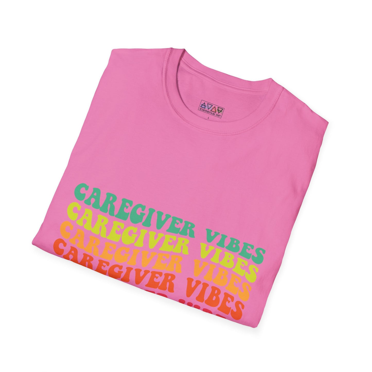 Caregiver Vibes Unisex Softstyle T-Shirt, Supportive Gift for Nurses, Relaxed Casual Tee, Perfect for Caregivers, Healthcare Appreciation