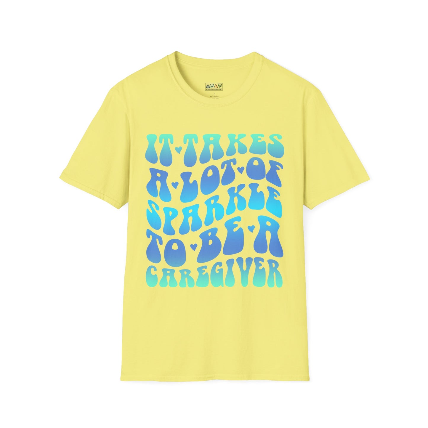 Sparkling Caregiver T-Shirt, Unisex Softstyle Tee, Perfect Gift for Nurses, Caregivers, Appreciation Day, Motivational Shirt
