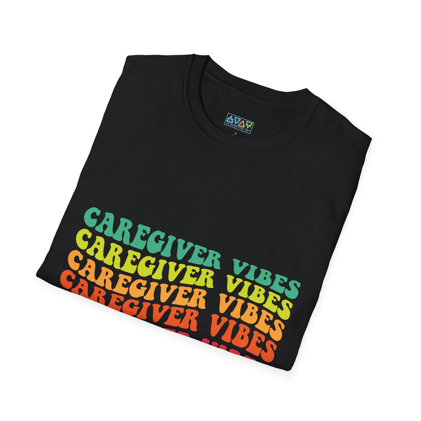 Caregiver Vibes Unisex Softstyle T-Shirt, Supportive Gift for Nurses, Relaxed Casual Tee, Perfect for Caregivers, Healthcare Appreciation