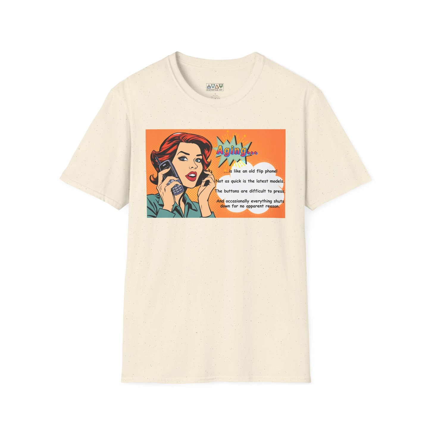 Funny Aging Retro Tech Lover Unisex T-Shirt, Mid-Life Humor Graphic Tee, Birthday Gift for Adults, Flip Phone Shirt