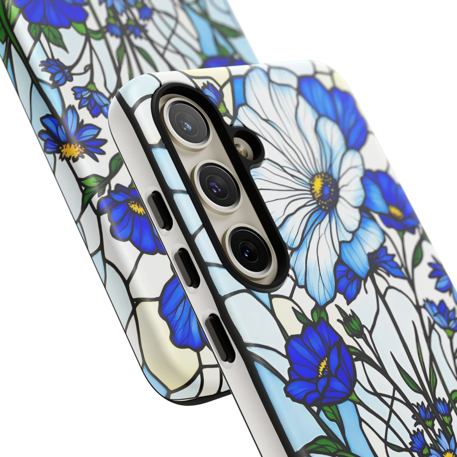 Botanical Stained Glass Tough Case - Floral Phone Cover, Protective Phone Case, Flower Pattern Phone Shell, Nature Inspired Smartphone Case,
