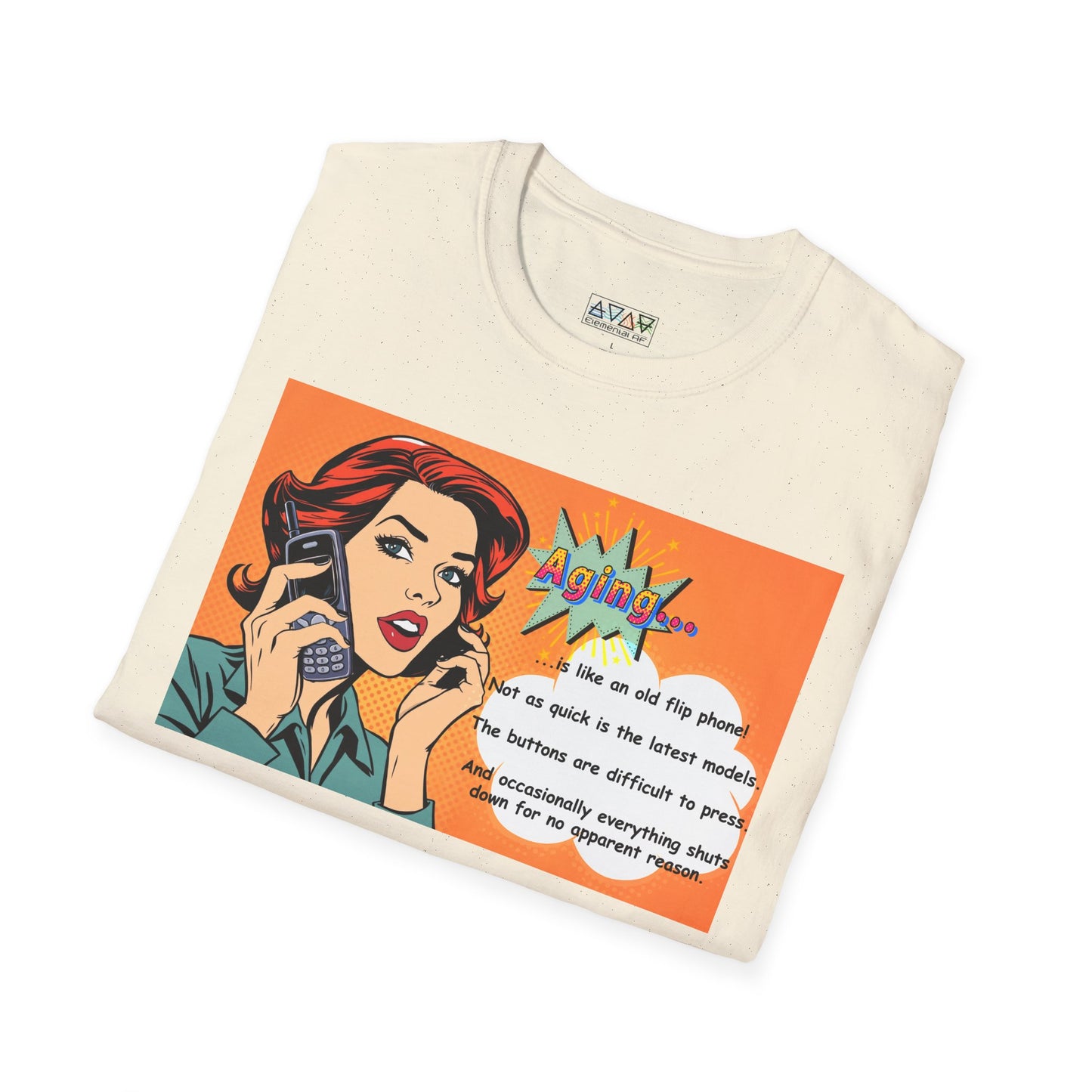 Funny Aging Retro Tech Lover Unisex T-Shirt, Mid-Life Humor Graphic Tee, Birthday Gift for Adults, Flip Phone Shirt