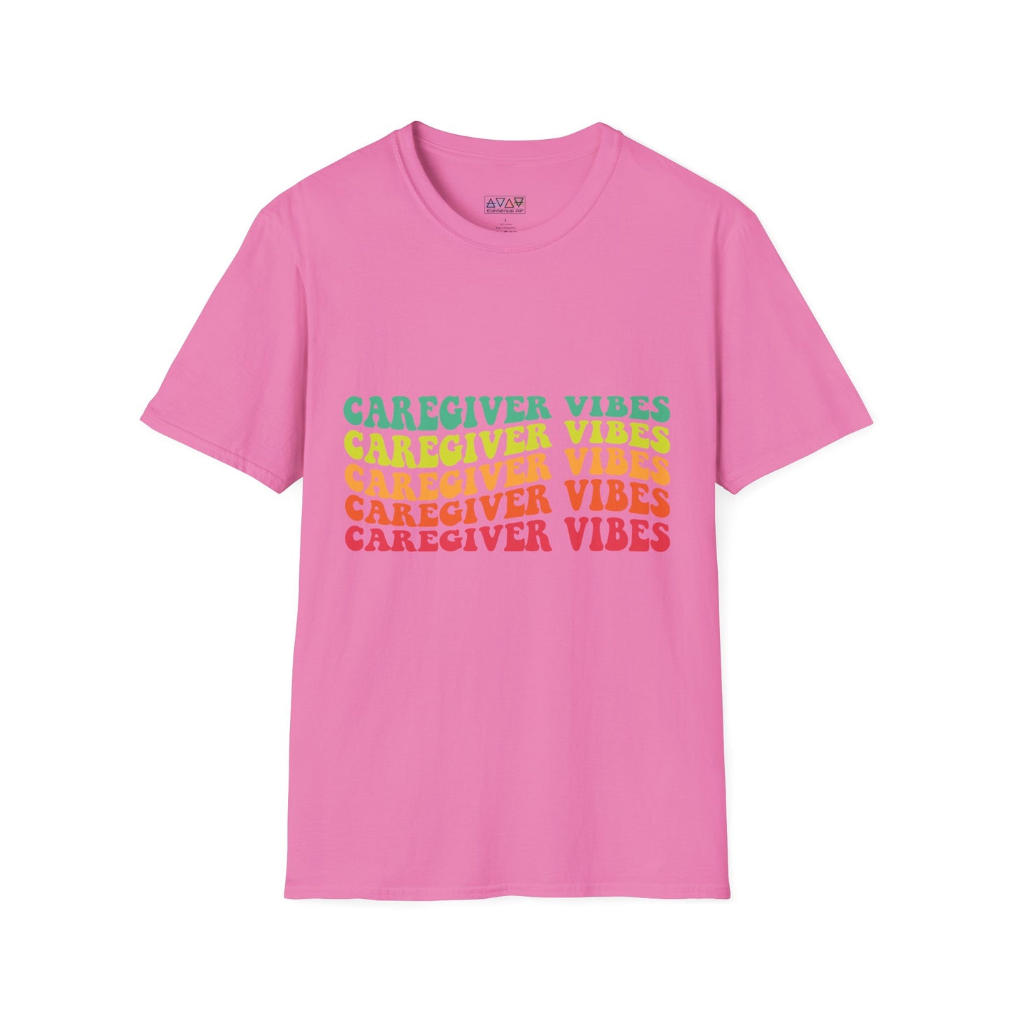 Caregiver Vibes Unisex Softstyle T-Shirt, Supportive Gift for Nurses, Relaxed Casual Tee, Perfect for Caregivers, Healthcare Appreciation