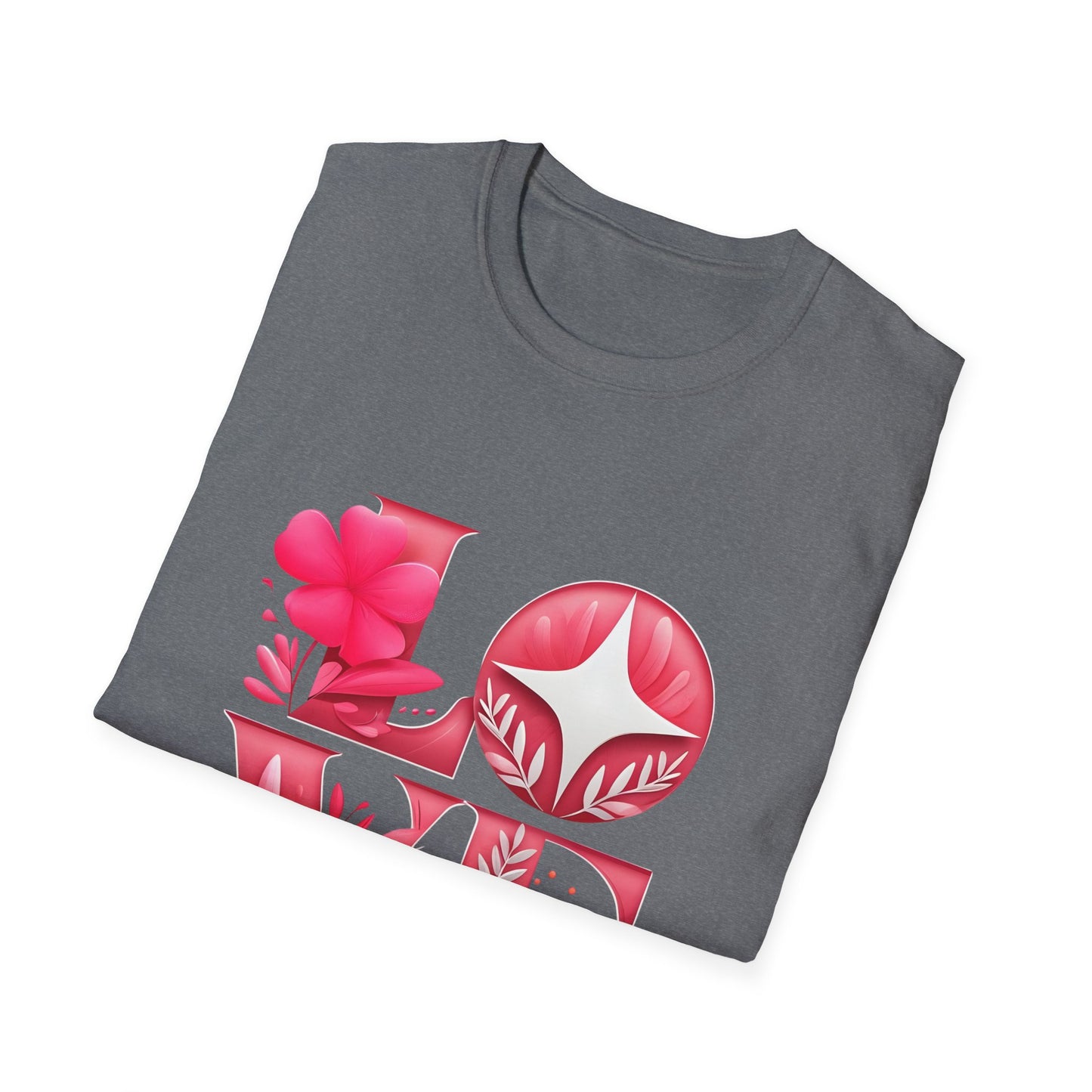 Love Typography Floral T-Shirt, Romantic Graphic Tee, Gift for Her, Valentine's Day Shirt, Spring Fashion Top