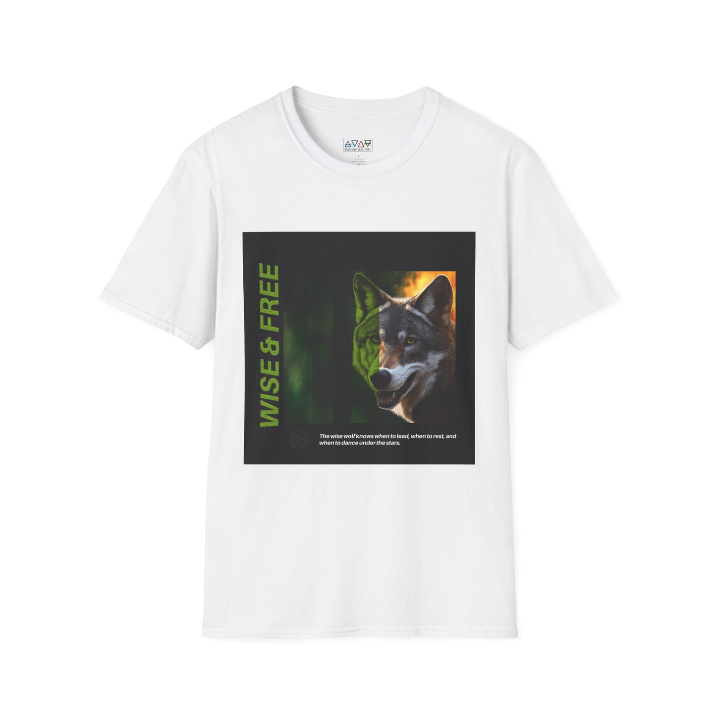 Wise & Free Wolf T-Shirt, Nature Lover Apparel, Gift for Animal Enthusiasts, Adventure Tee, Unisex Softstyle Shirt, Cozy Everyday Wear