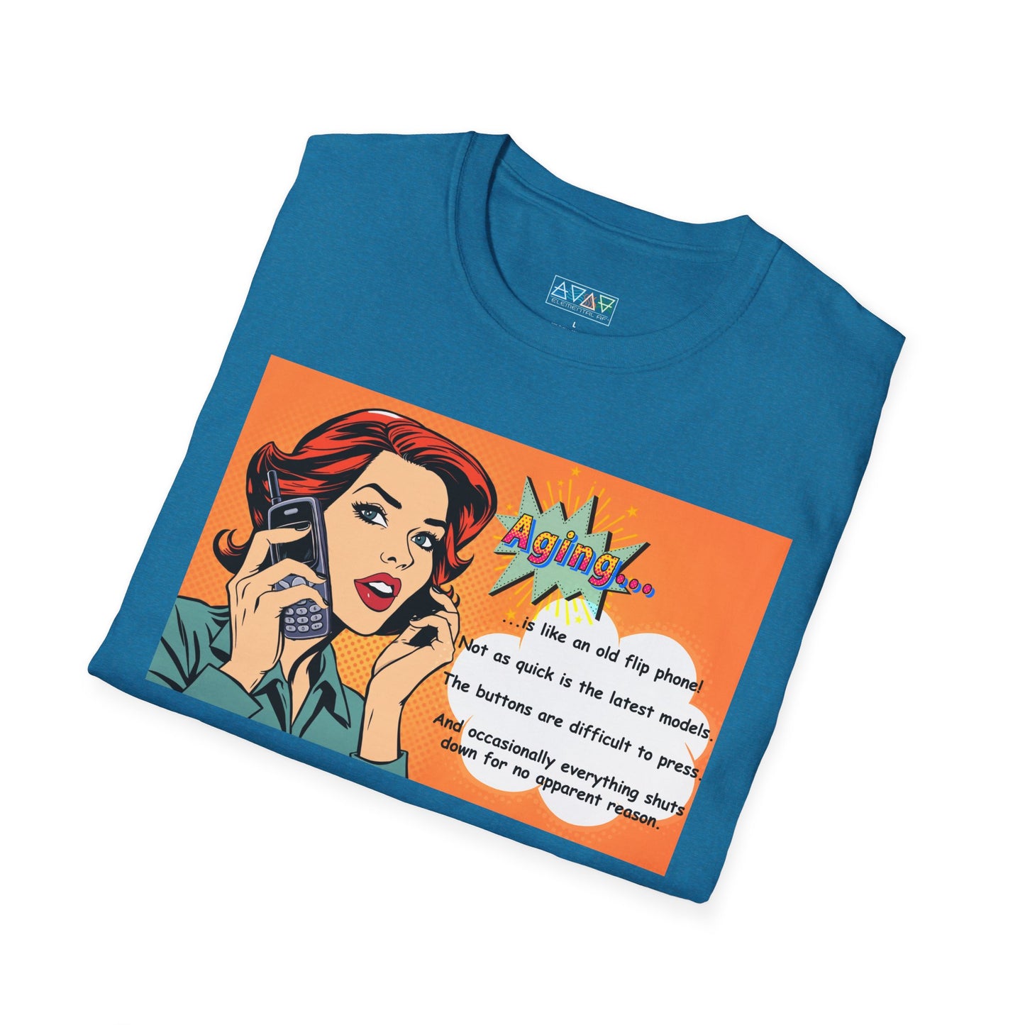 Funny Aging Retro Tech Lover Unisex T-Shirt, Mid-Life Humor Graphic Tee, Birthday Gift for Adults, Flip Phone Shirt