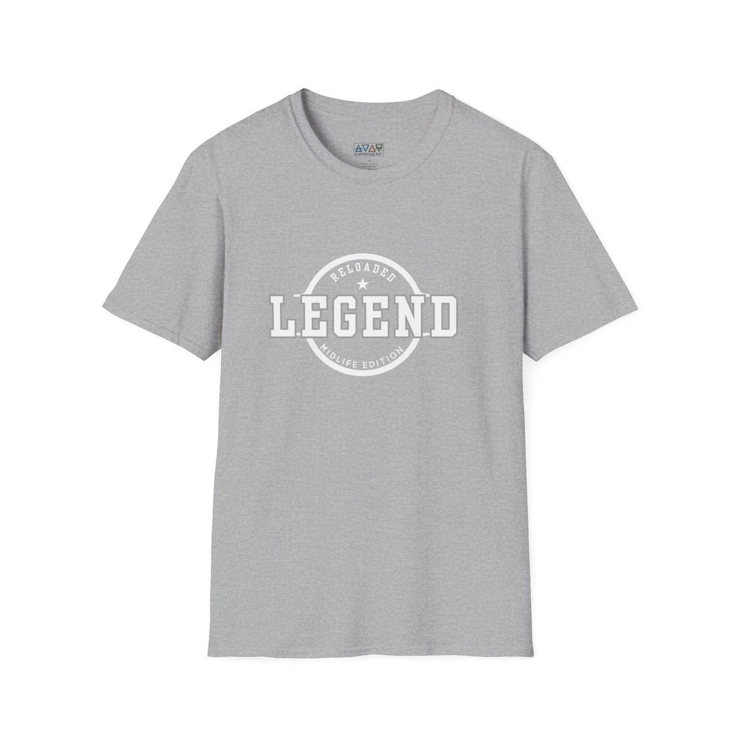 Mid-Life Legend Reloaded - Unisex Softstyle T-Shirt - Casual Comfort, Perfect for Legends, Gift for Him, Everyday Wear, Fun Gift Ideas