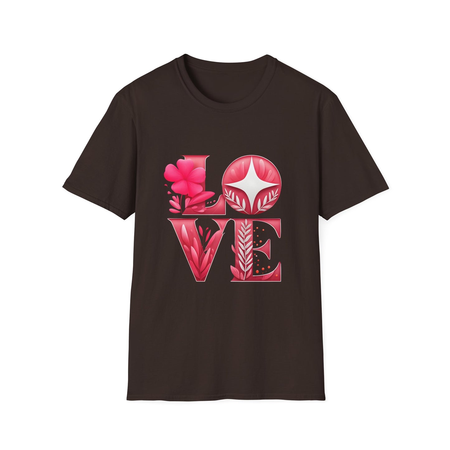 Love Typography Floral T-Shirt, Romantic Graphic Tee, Gift for Her, Valentine's Day Shirt, Spring Fashion Top