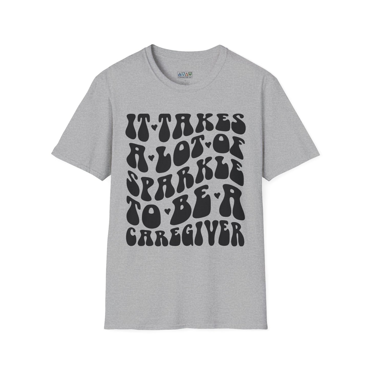 Sparkling Caregiver T-Shirt, Unisex Softstyle Tee, Perfect Gift for Nurses, Caregivers, Appreciation Day, Motivational Shirt