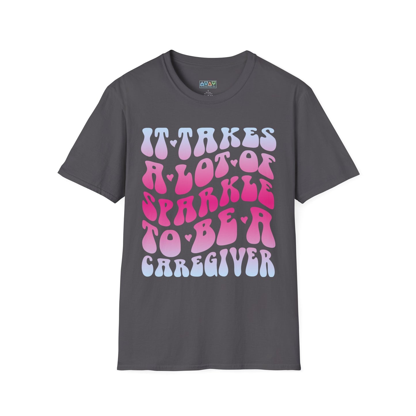 Sparkling Caregiver T-Shirt, Unisex Softstyle Tee, Perfect Gift for Nurses, Caregivers, Appreciation Day, Motivational Shirt