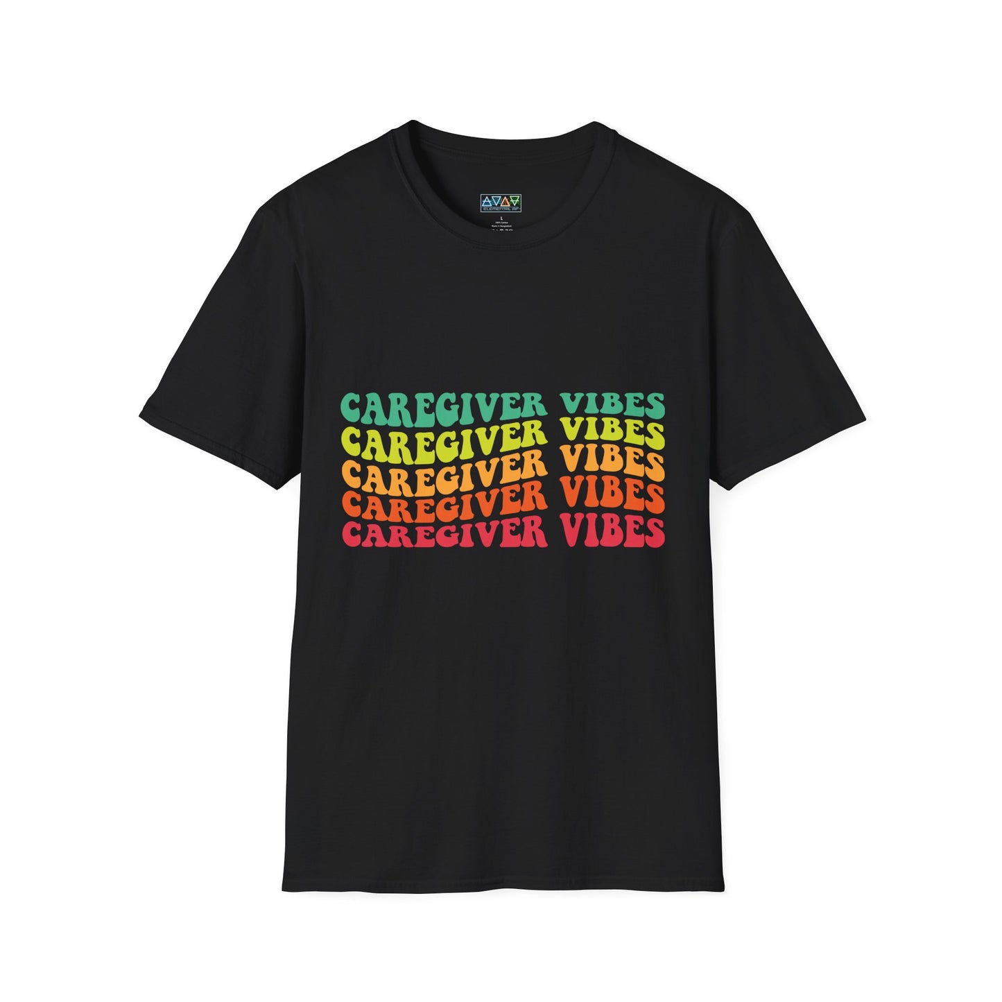 Caregiver Vibes Unisex Softstyle T-Shirt, Supportive Gift for Nurses, Relaxed Casual Tee, Perfect for Caregivers, Healthcare Appreciation