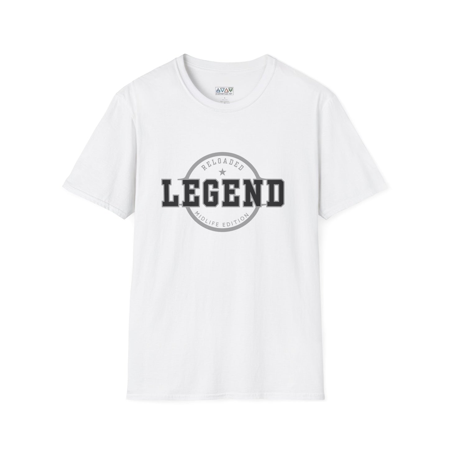 Mid-Life Legend Reloaded - Unisex Softstyle T-Shirt - Casual Comfort, Perfect for Legends, Gift for Him, Everyday Wear, Fun Gift Ideas