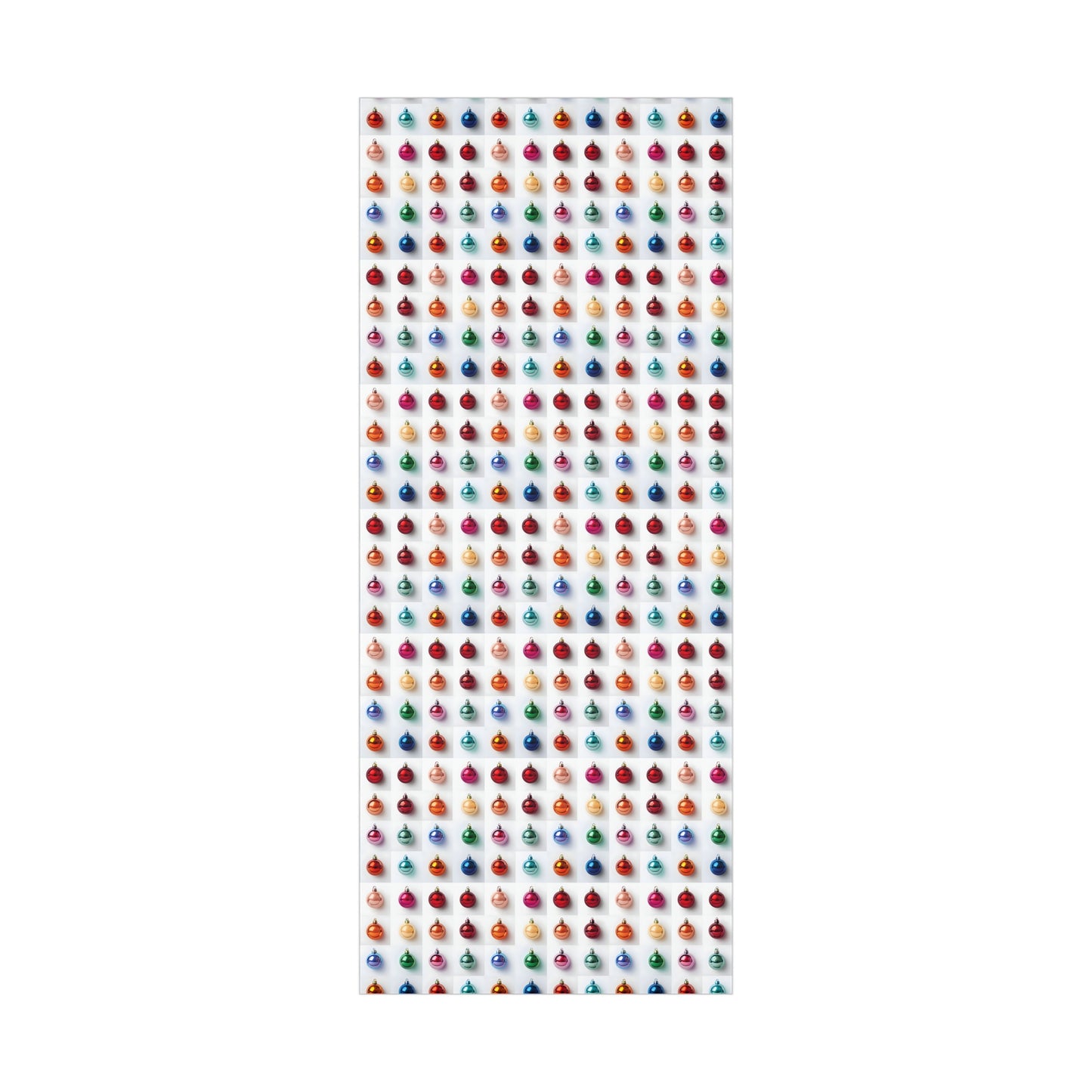 Wrapping Paper, Vibrant Christmas Ornaments On White Background - Gift Wrap Rolls, Eco-Friendly Gift Wrap, Holiday