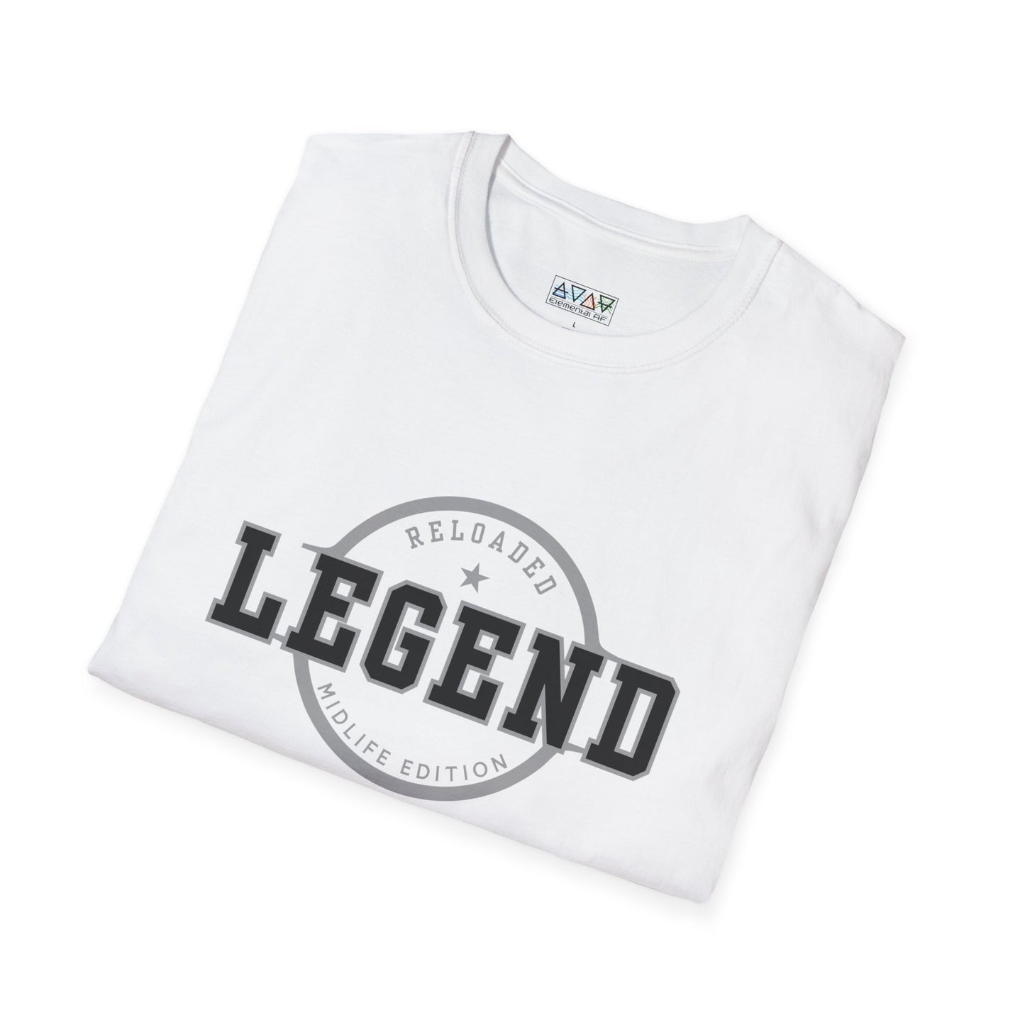 Mid-Life Legend Reloaded - Unisex Softstyle T-Shirt - Casual Comfort, Perfect for Legends, Gift for Him, Everyday Wear, Fun Gift Ideas