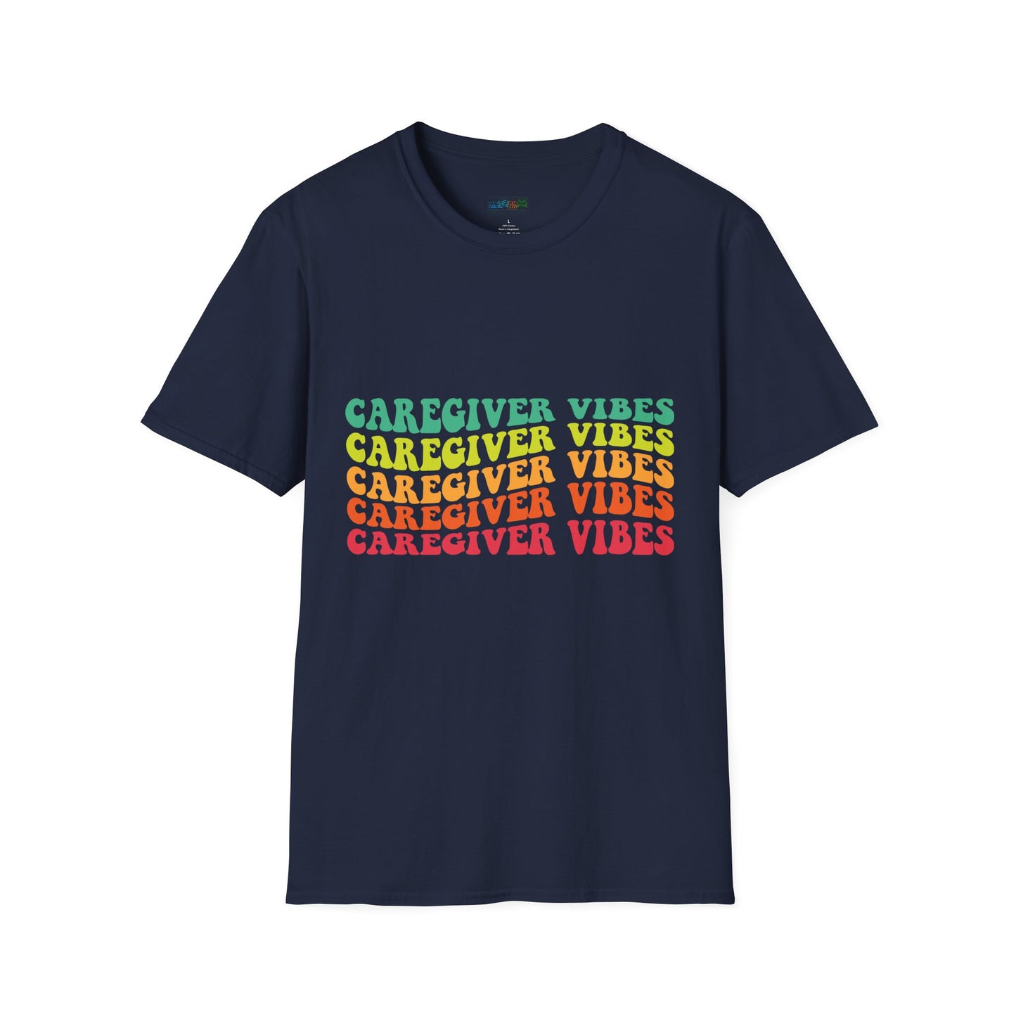 Caregiver Vibes Unisex Softstyle T-Shirt, Supportive Gift for Nurses, Relaxed Casual Tee, Perfect for Caregivers, Healthcare Appreciation