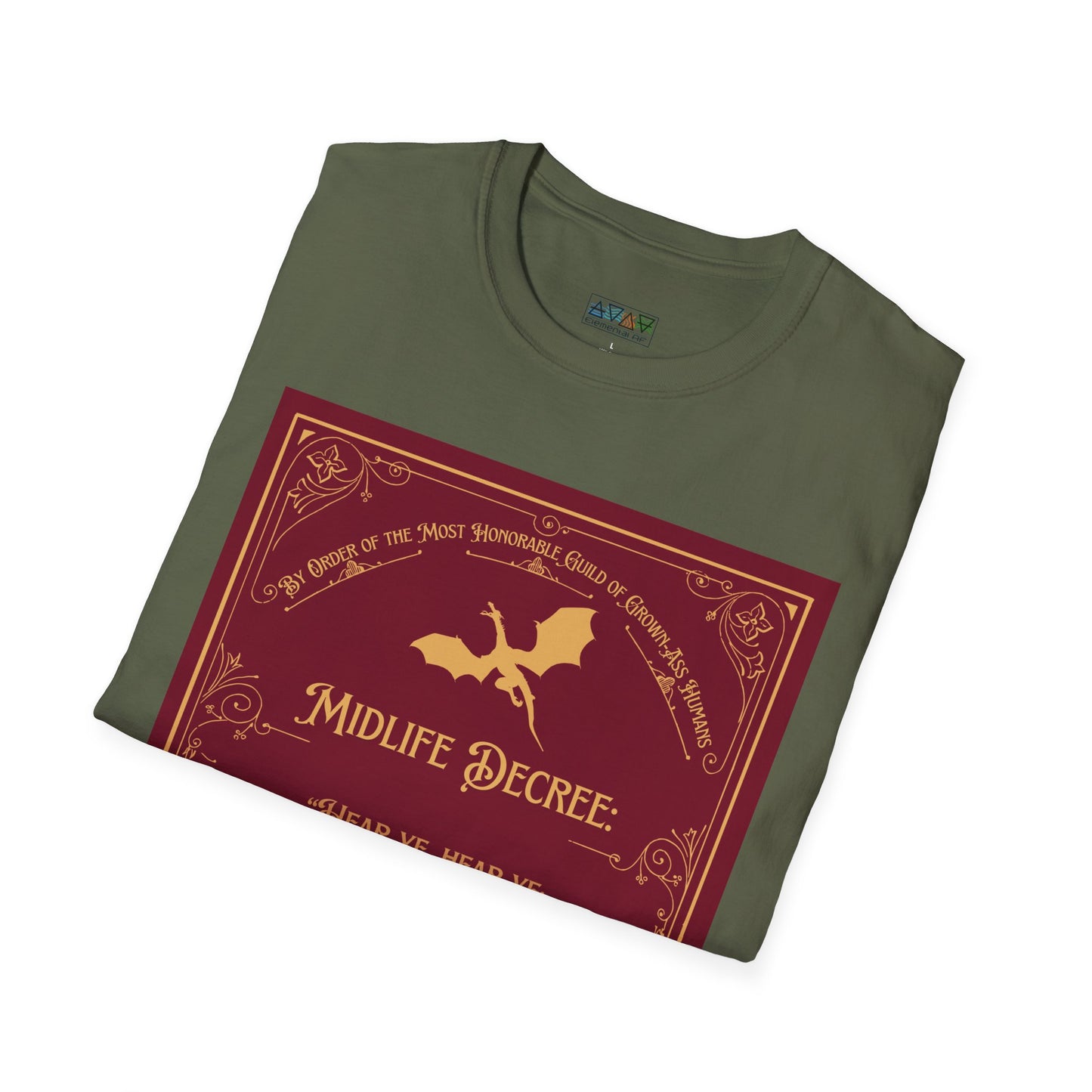 Funny Quote Unisex T-Shirt - Midlife Decree - Returneth thy shopping cart - Middle Ages meets Mid-Life
