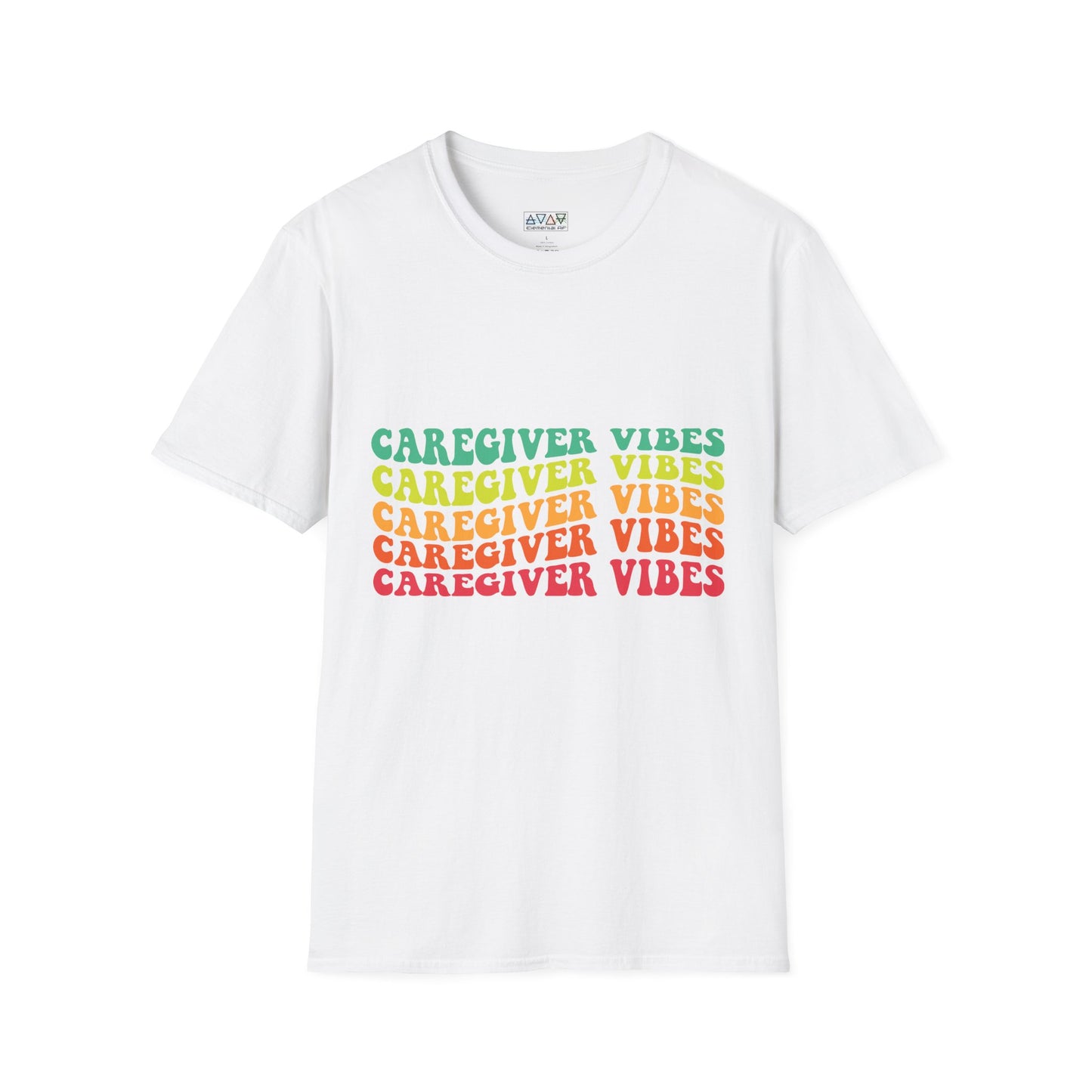 Caregiver Vibes Unisex Softstyle T-Shirt, Supportive Gift for Nurses, Relaxed Casual Tee, Perfect for Caregivers, Healthcare Appreciation