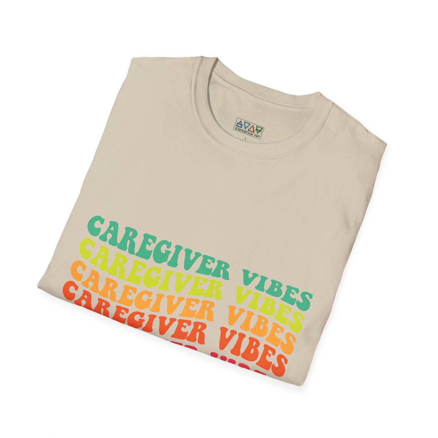 Caregiver Vibes Unisex Softstyle T-Shirt, Supportive Gift for Nurses, Relaxed Casual Tee, Perfect for Caregivers, Healthcare Appreciation