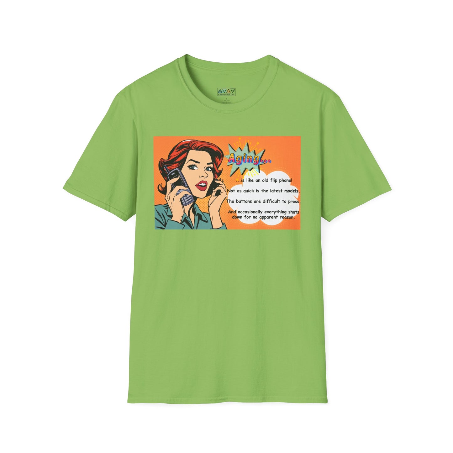 Funny Aging Retro Tech Lover Unisex T-Shirt, Mid-Life Humor Graphic Tee, Birthday Gift for Adults, Flip Phone Shirt