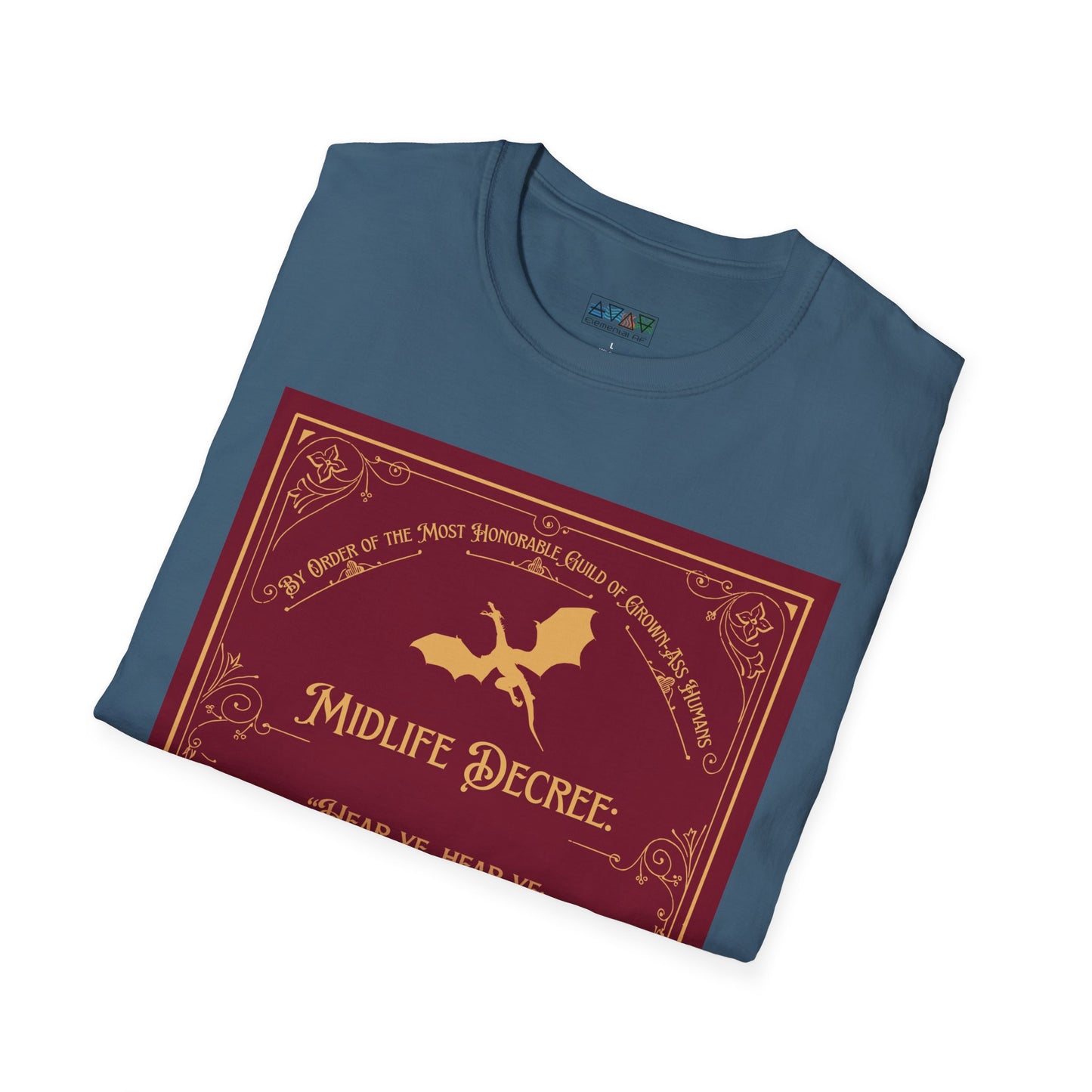 Funny Quote Unisex T-Shirt - Midlife Decree - Returneth thy shopping cart - Middle Ages meets Mid-Life