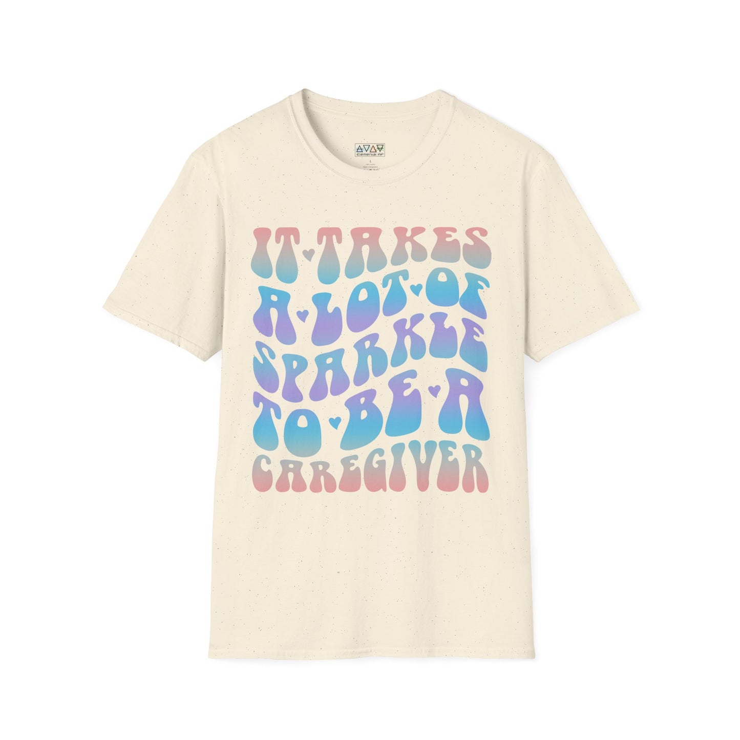 Sparkling Caregiver T-Shirt, Unisex Softstyle Tee, Perfect Gift for Nurses, Caregivers, Appreciation Day, Motivational Shirt