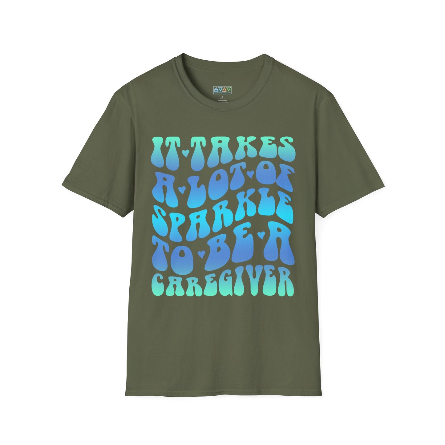 Sparkling Caregiver T-Shirt, Unisex Softstyle Tee, Perfect Gift for Nurses, Caregivers, Appreciation Day, Motivational Shirt