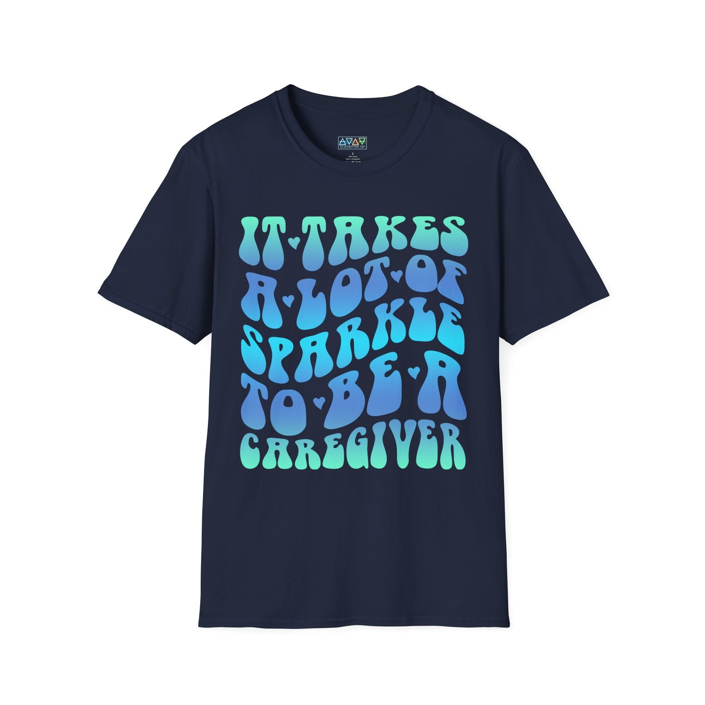 Sparkling Caregiver T-Shirt, Unisex Softstyle Tee, Perfect Gift for Nurses, Caregivers, Appreciation Day, Motivational Shirt