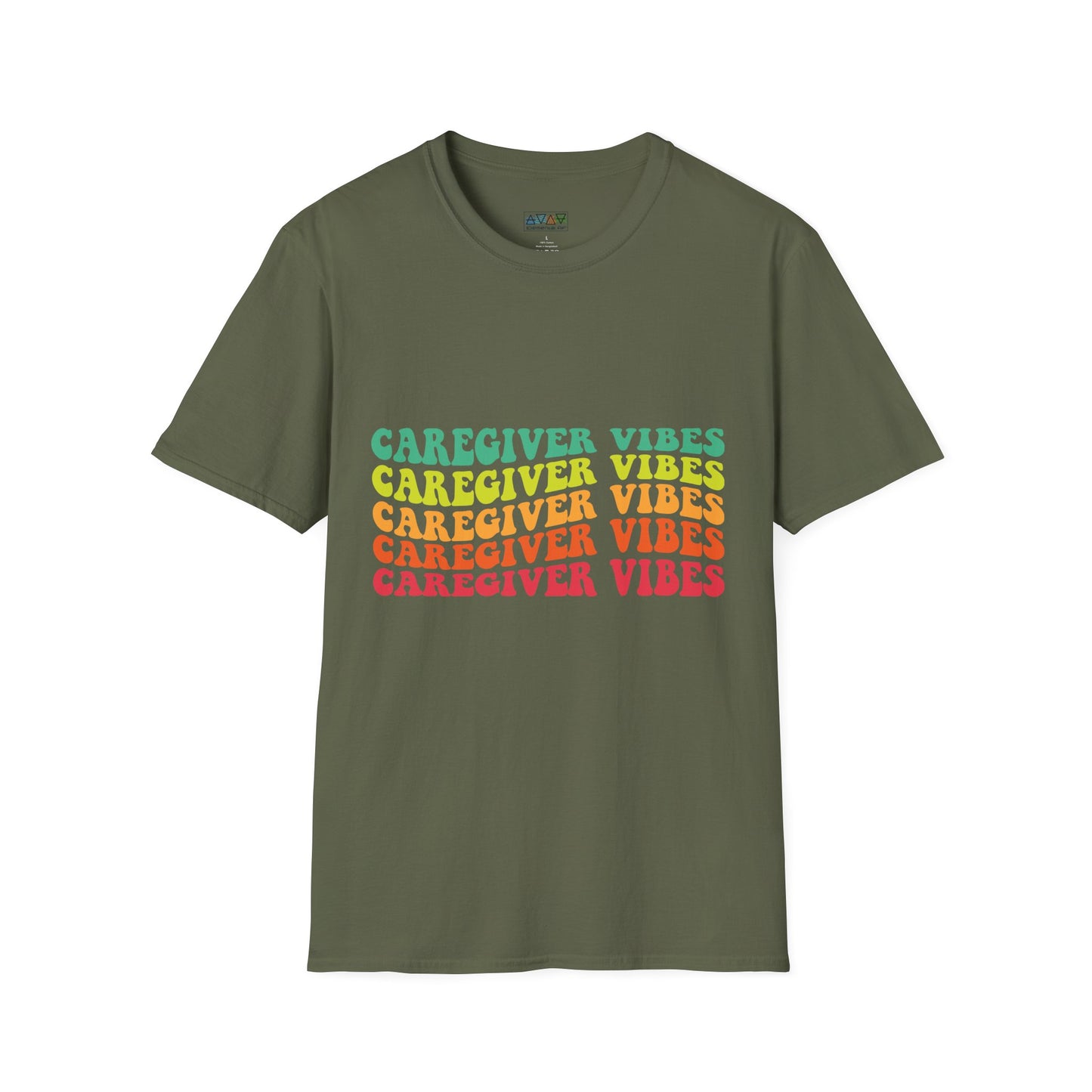 Caregiver Vibes Unisex Softstyle T-Shirt, Supportive Gift for Nurses, Relaxed Casual Tee, Perfect for Caregivers, Healthcare Appreciation