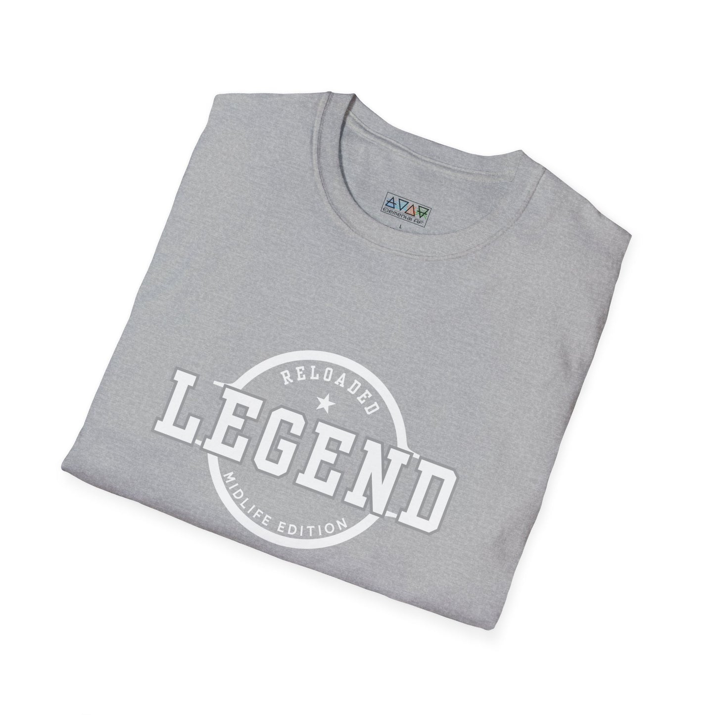 Mid-Life Legend Reloaded - Unisex Softstyle T-Shirt - Casual Comfort, Perfect for Legends, Gift for Him, Everyday Wear, Fun Gift Ideas