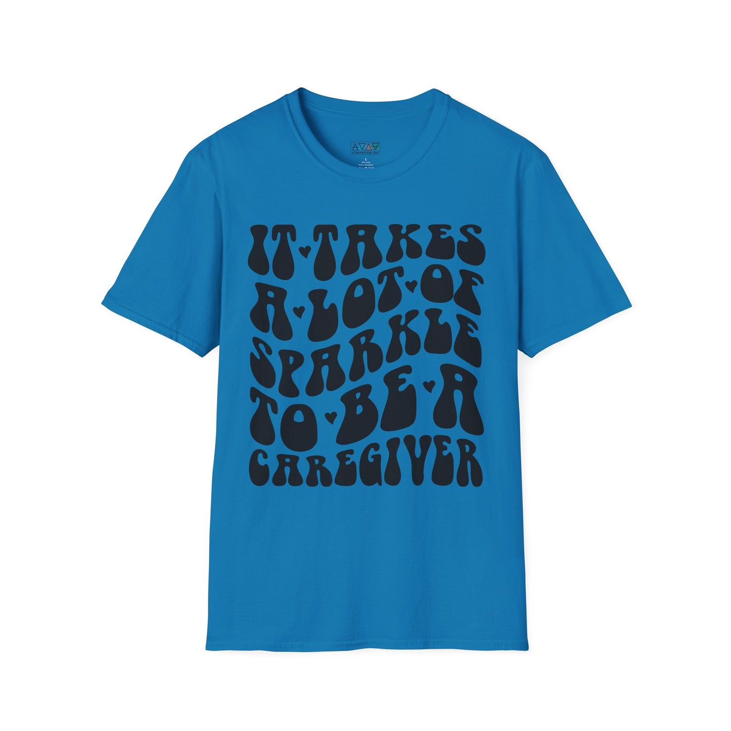 Sparkling Caregiver T-Shirt, Unisex Softstyle Tee, Perfect Gift for Nurses, Caregivers, Appreciation Day, Motivational Shirt