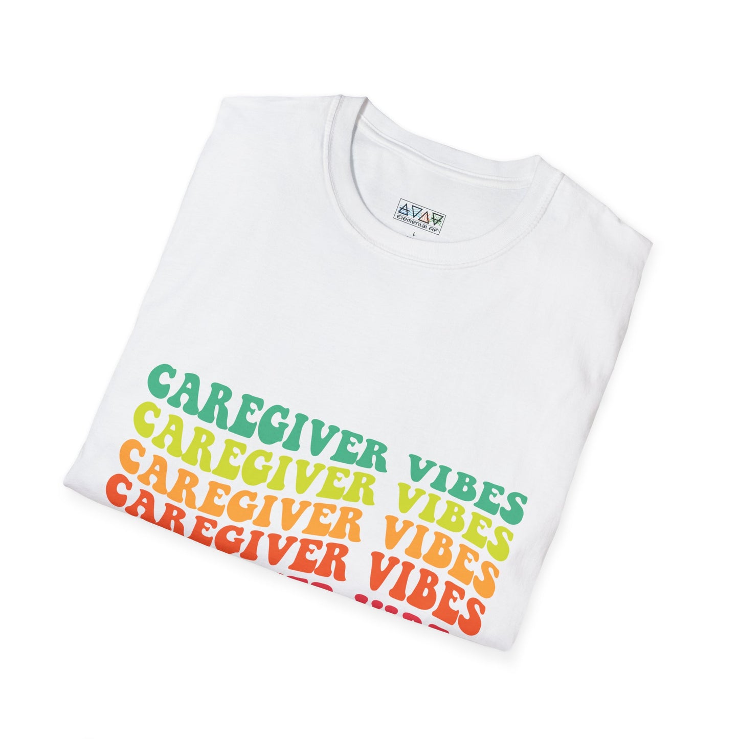 Caregiver Vibes Unisex Softstyle T-Shirt, Supportive Gift for Nurses, Relaxed Casual Tee, Perfect for Caregivers, Healthcare Appreciation