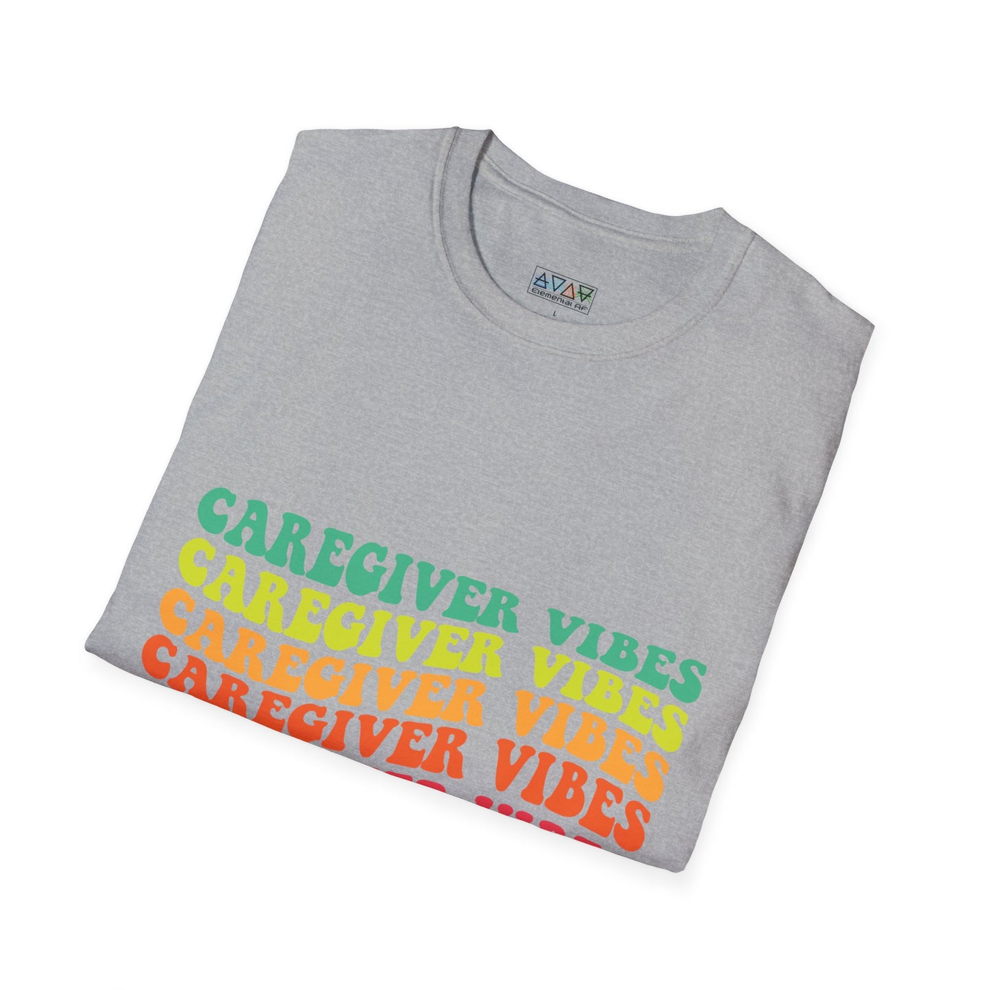 Caregiver Vibes Unisex Softstyle T-Shirt, Supportive Gift for Nurses, Relaxed Casual Tee, Perfect for Caregivers, Healthcare Appreciation