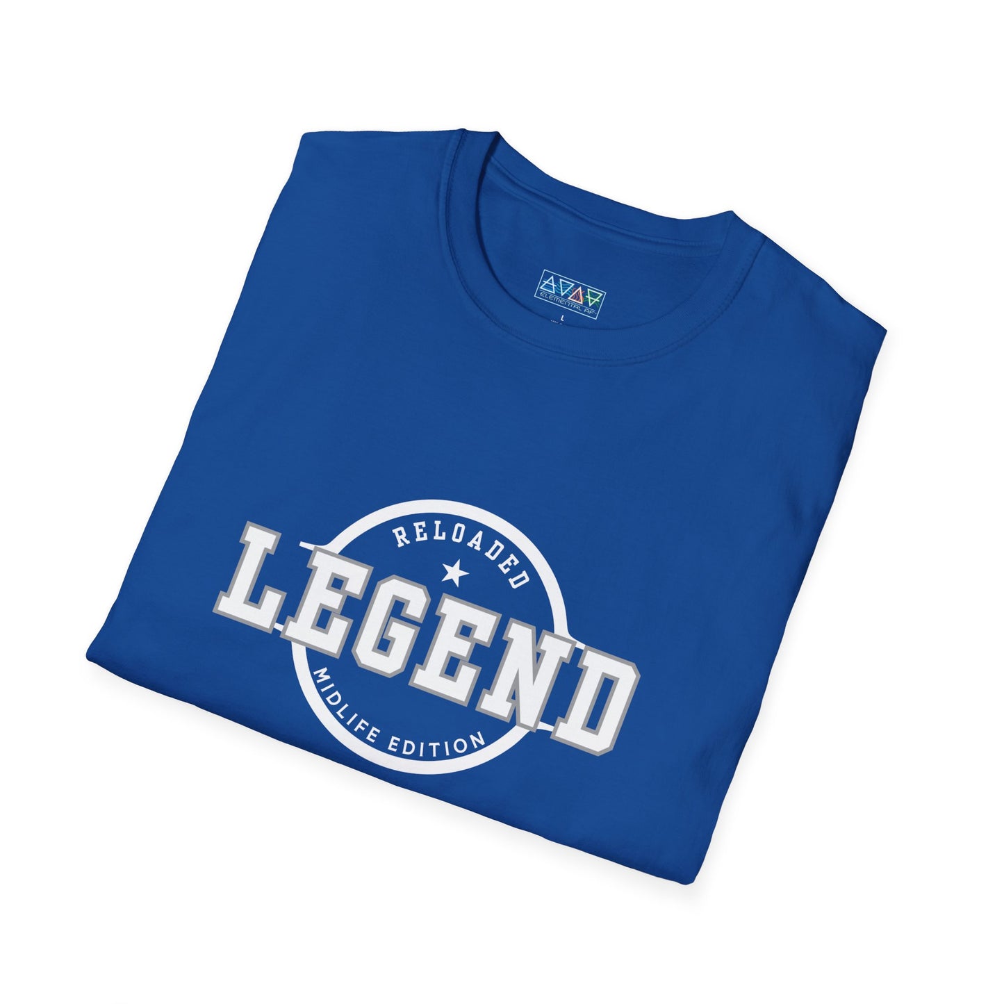 Mid-Life Legend Reloaded - Unisex Softstyle T-Shirt - Casual Comfort, Perfect for Legends, Gift for Him, Everyday Wear, Fun Gift Ideas