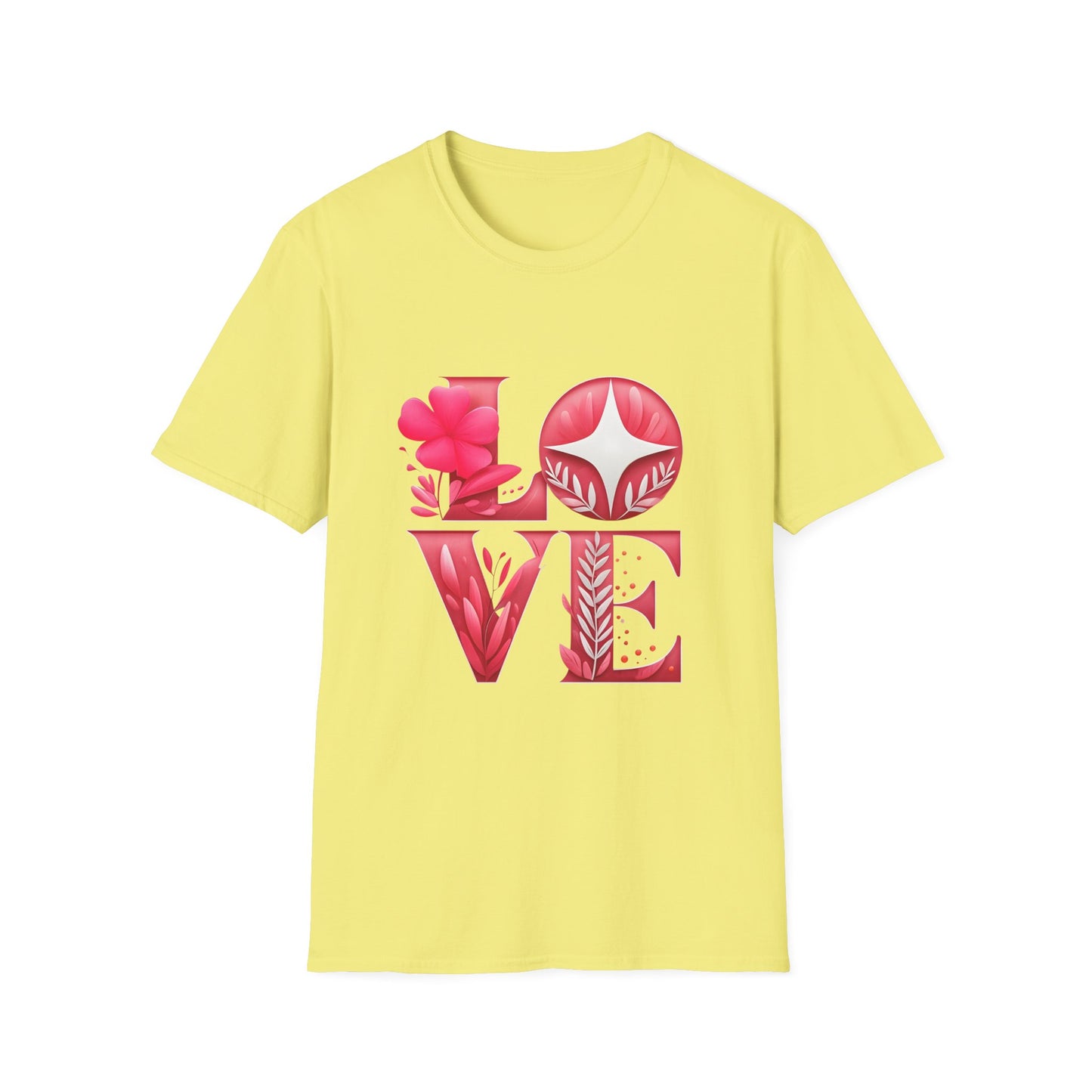 Love Typography Floral T-Shirt, Romantic Graphic Tee, Gift for Her, Valentine's Day Shirt, Spring Fashion Top