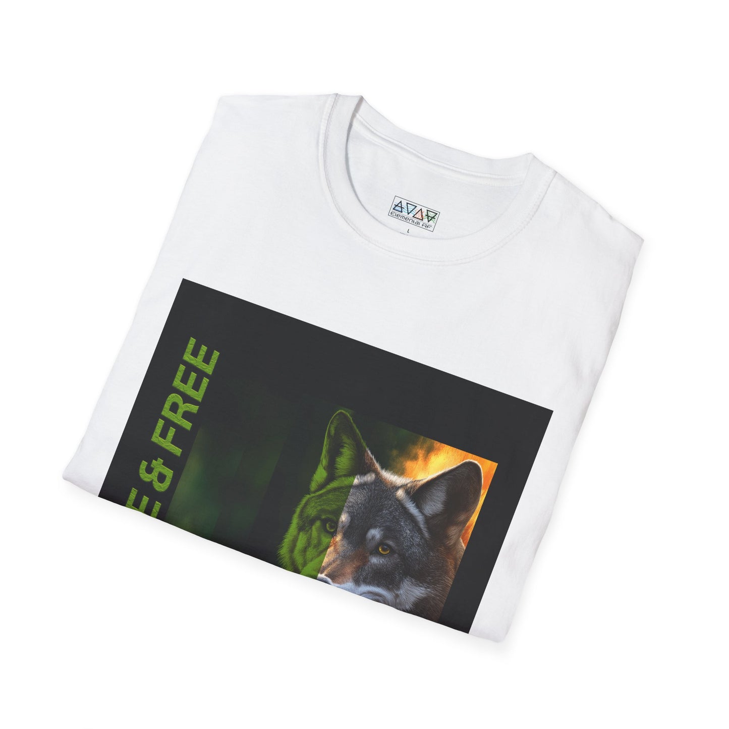 Wise & Free Wolf T-Shirt, Nature Lover Apparel, Gift for Animal Enthusiasts, Adventure Tee, Unisex Softstyle Shirt, Cozy Everyday Wear