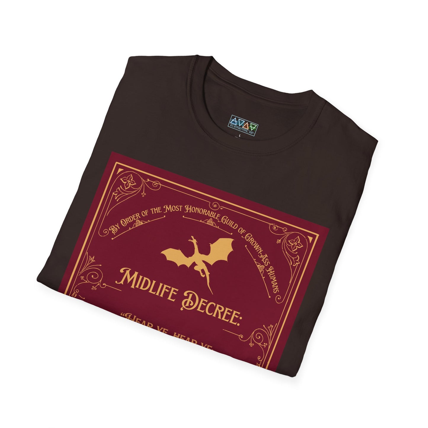 Funny Quote Unisex T-Shirt - Midlife Decree - Returneth thy shopping cart - Middle Ages meets Mid-Life