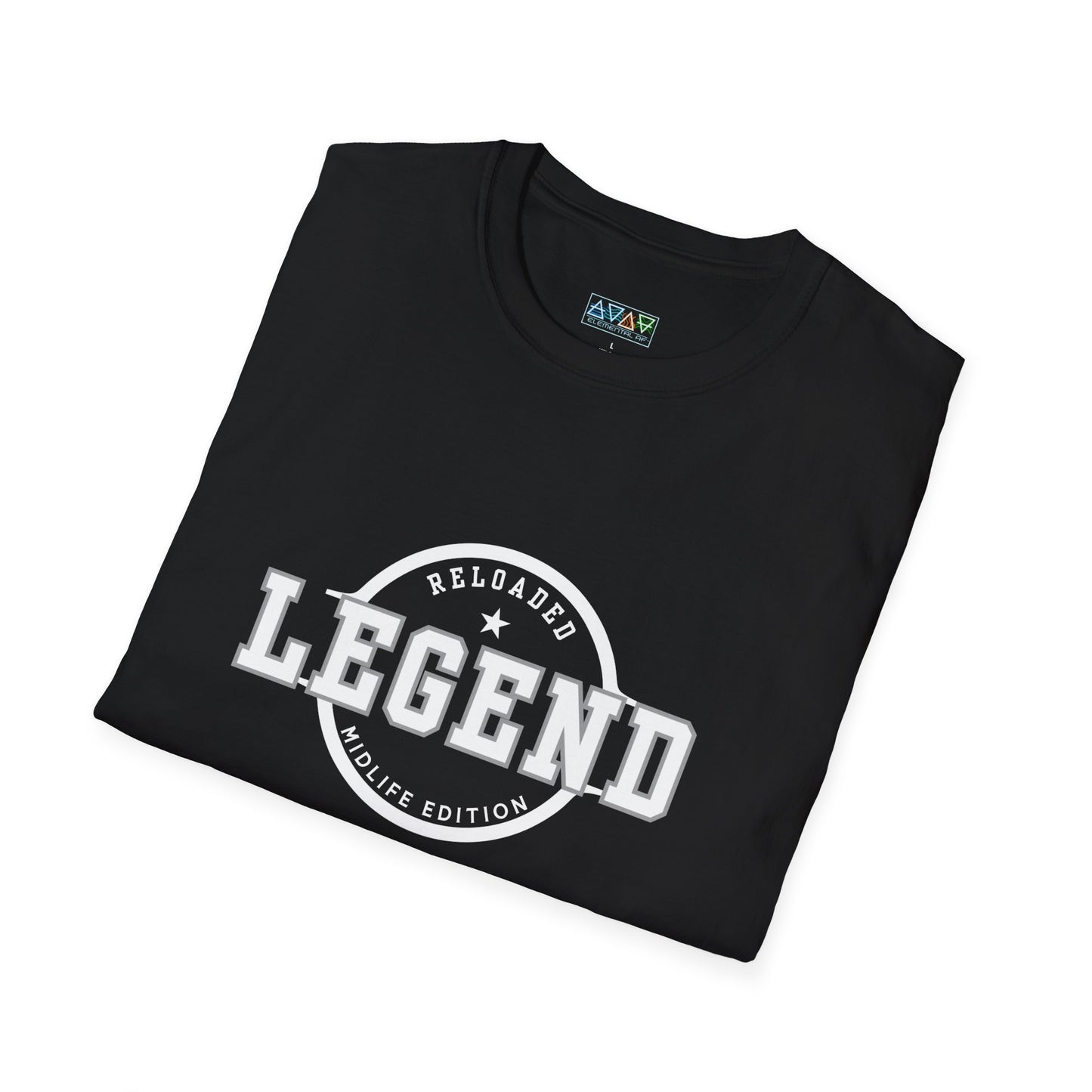 Mid-Life Legend Reloaded - Unisex Softstyle T-Shirt - Casual Comfort, Perfect for Legends, Gift for Him, Everyday Wear, Fun Gift Ideas
