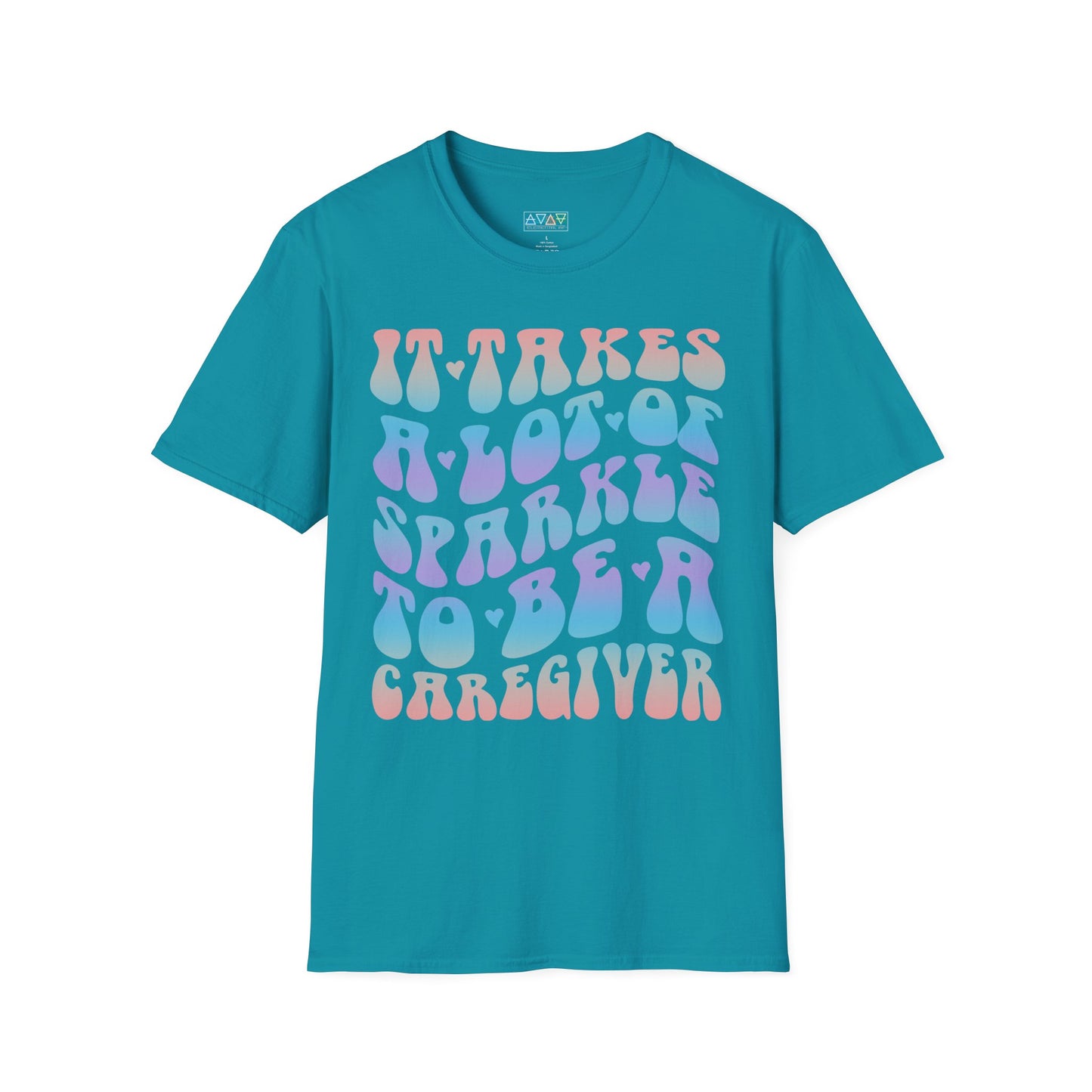 Sparkling Caregiver T-Shirt, Unisex Softstyle Tee, Perfect Gift for Nurses, Caregivers, Appreciation Day, Motivational Shirt