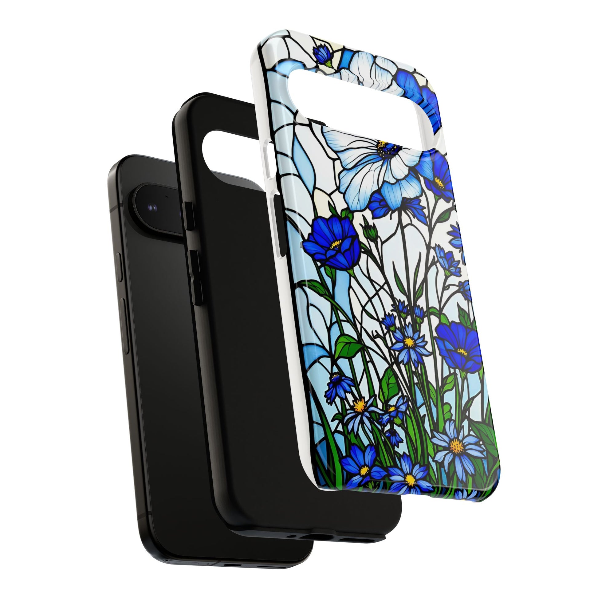 Botanical Stained Glass Tough Case - Floral Phone Cover, Protective Phone Case, Flower Pattern Phone Shell, Nature Inspired Smartphone Case,