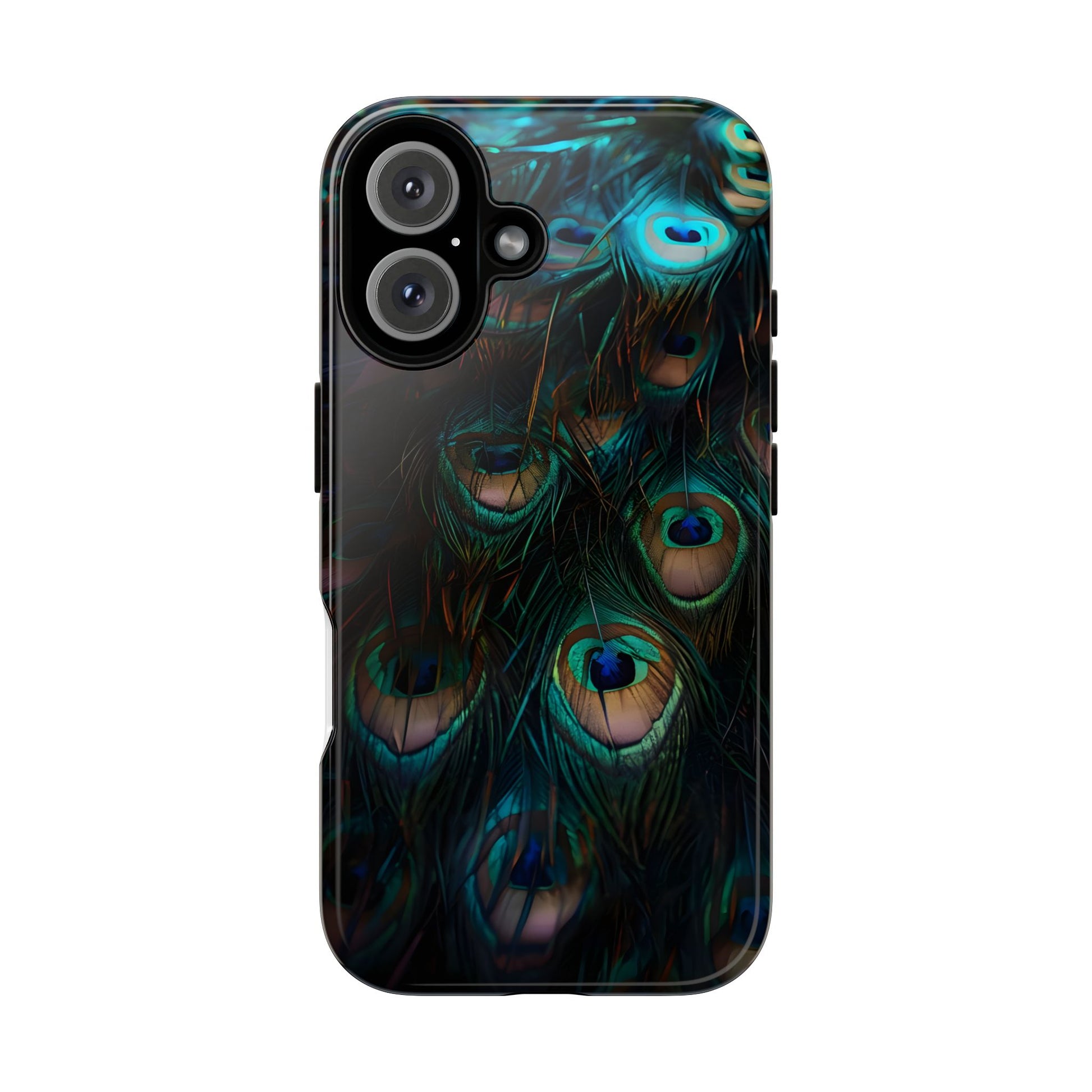 Phone Case, Close Up Peacock Feathers Design, Protective Cover, Unique Gift, Stylish Accessory, Nature Lover Gift, Feather Print Case