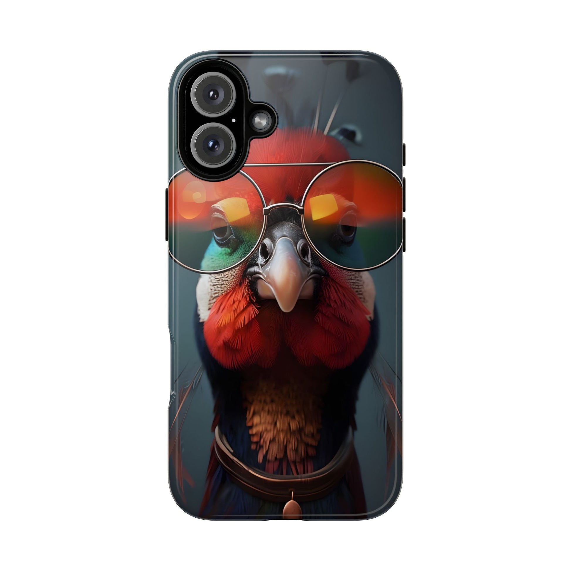 Phone Cases, Bright Exotic Bird in Cool Sunglasses, Protective Tough Cover, Tropical Animal Print, Unique Gift for Bird Lovers, Accessories