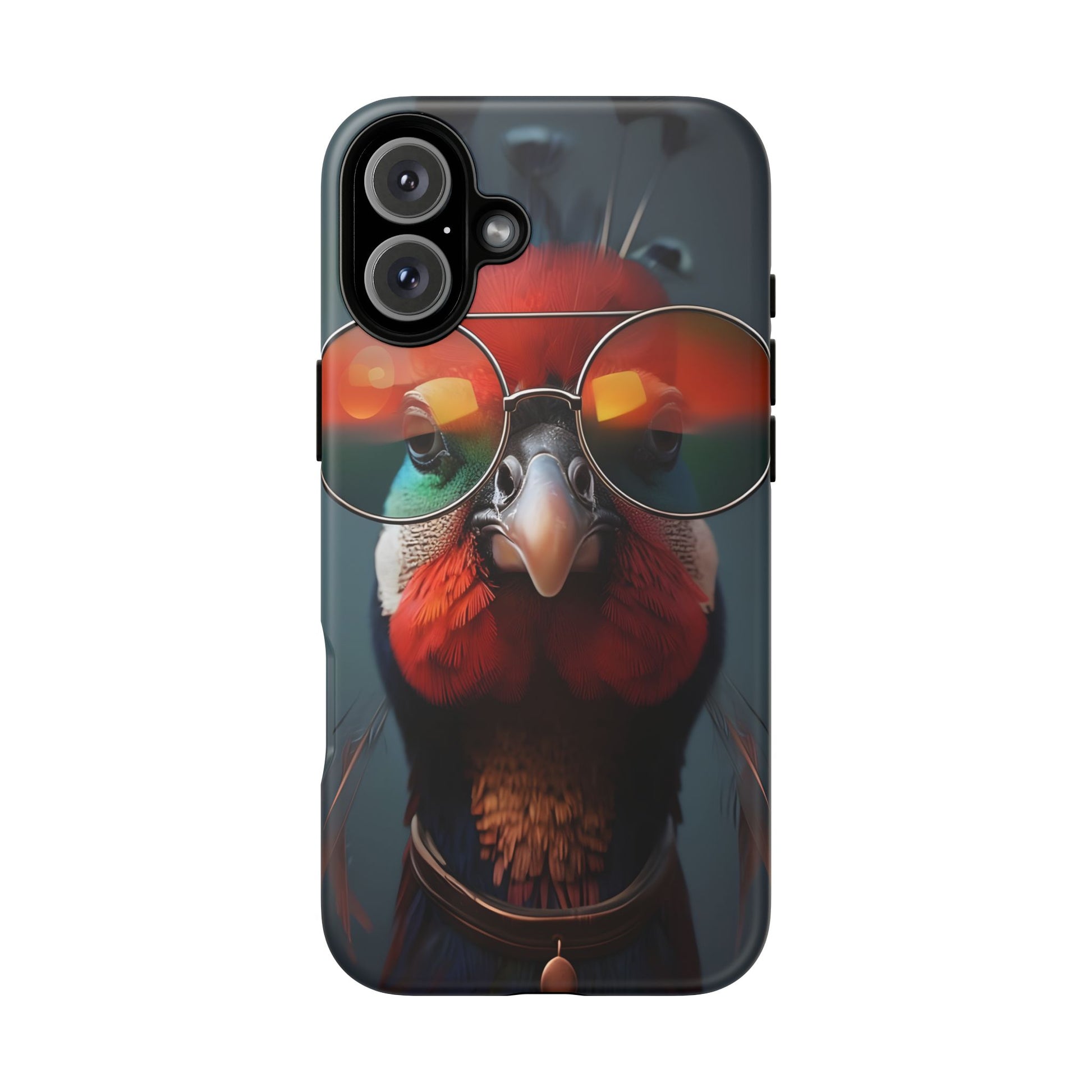 Phone Cases, Bright Exotic Bird in Cool Sunglasses, Protective Tough Cover, Tropical Animal Print, Unique Gift for Bird Lovers, Accessories