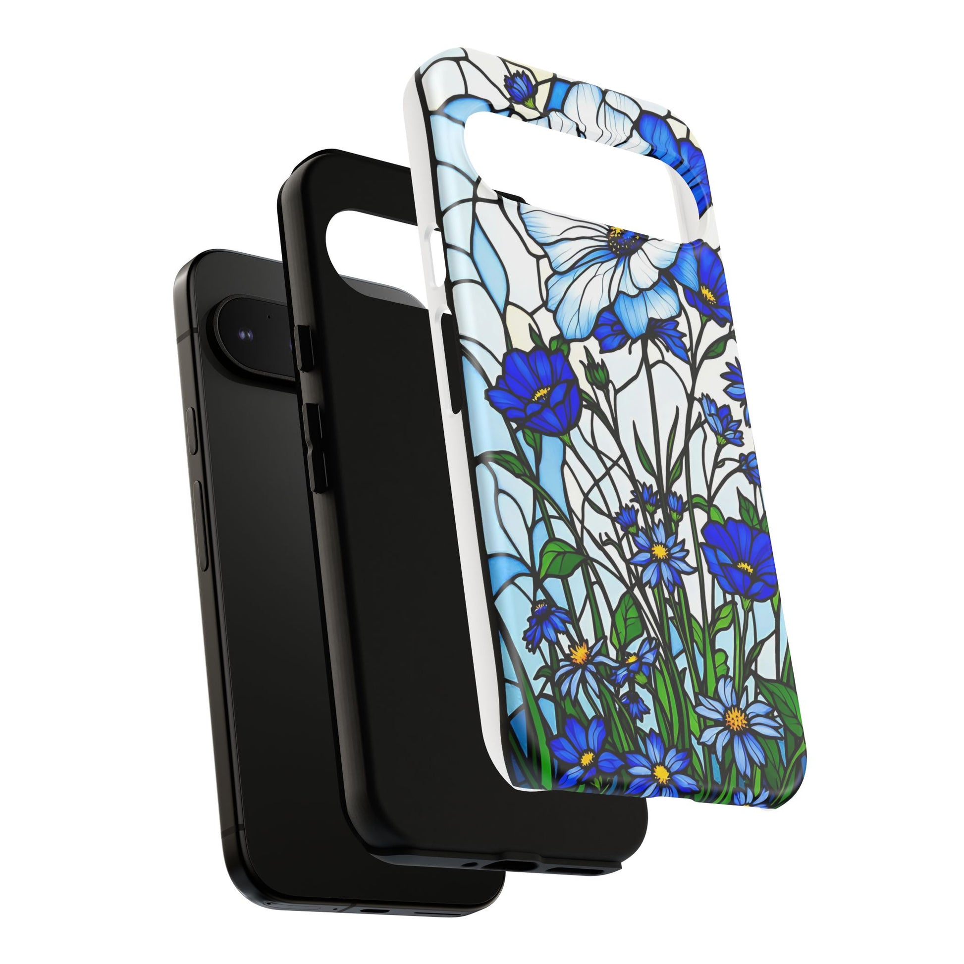 Botanical Stained Glass Tough Case - Floral Phone Cover, Protective Phone Case, Flower Pattern Phone Shell, Nature Inspired Smartphone Case,