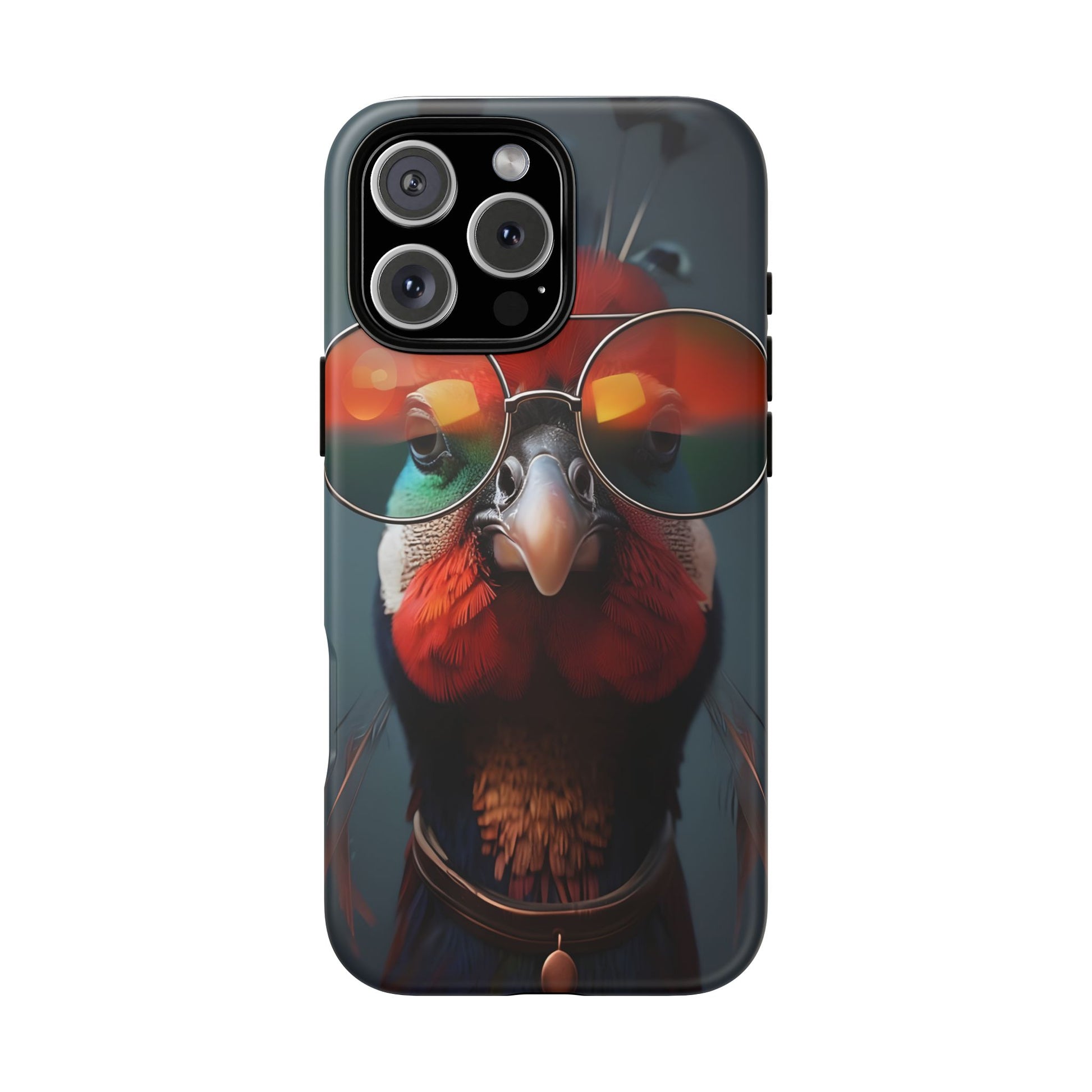 Phone Cases, Bright Exotic Bird in Cool Sunglasses, Protective Tough Cover, Tropical Animal Print, Unique Gift for Bird Lovers, Accessories