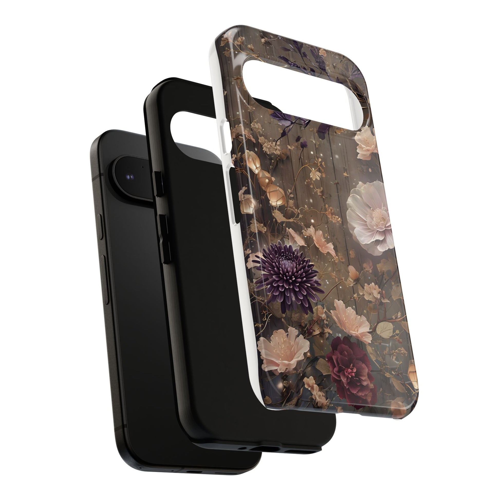 Tough Cases, Enchanting Floral Pattern - Floral Phone Case, Protective Phone Cover, Botanical Design, Flower Print, Tough Shell for Device