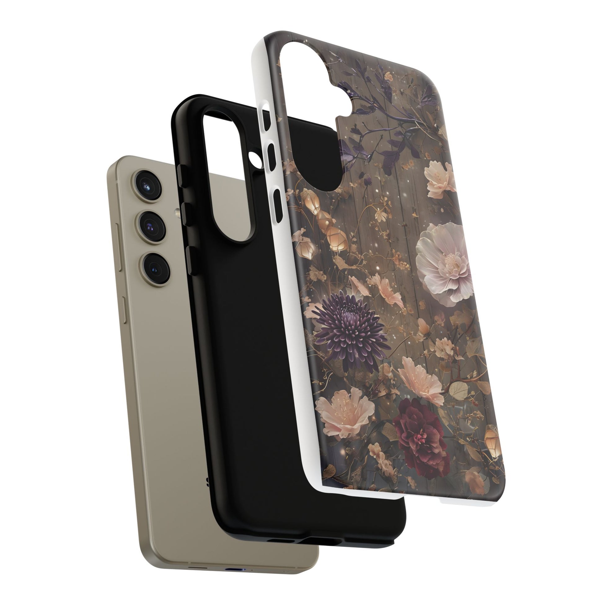 Tough Cases, Enchanting Floral Pattern - Floral Phone Case, Protective Phone Cover, Botanical Design, Flower Print, Tough Shell for Device